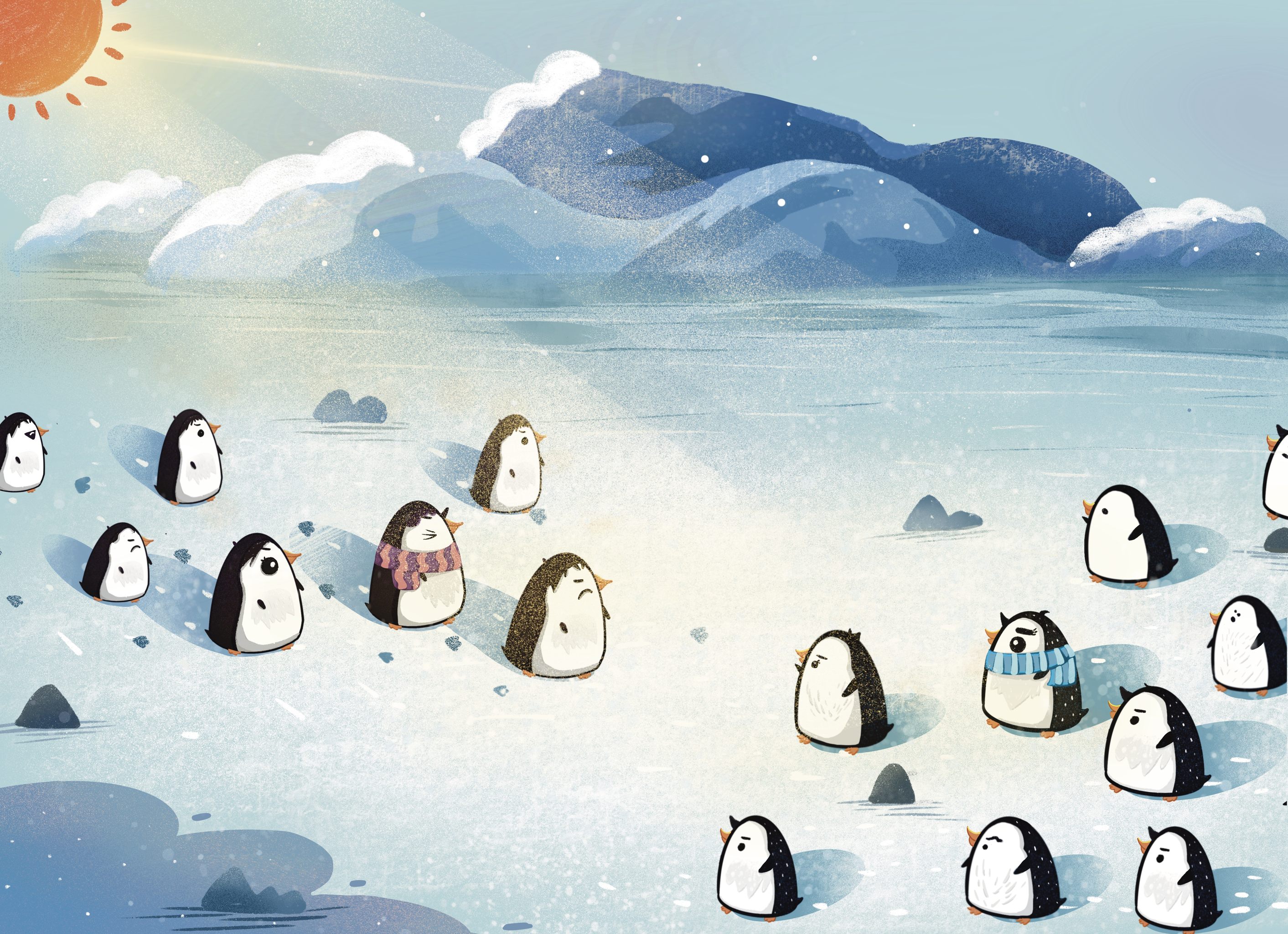 小企鹅的成长 - 咕咚咕咚插画 - 原创作品 - 视觉中国(shijueme)