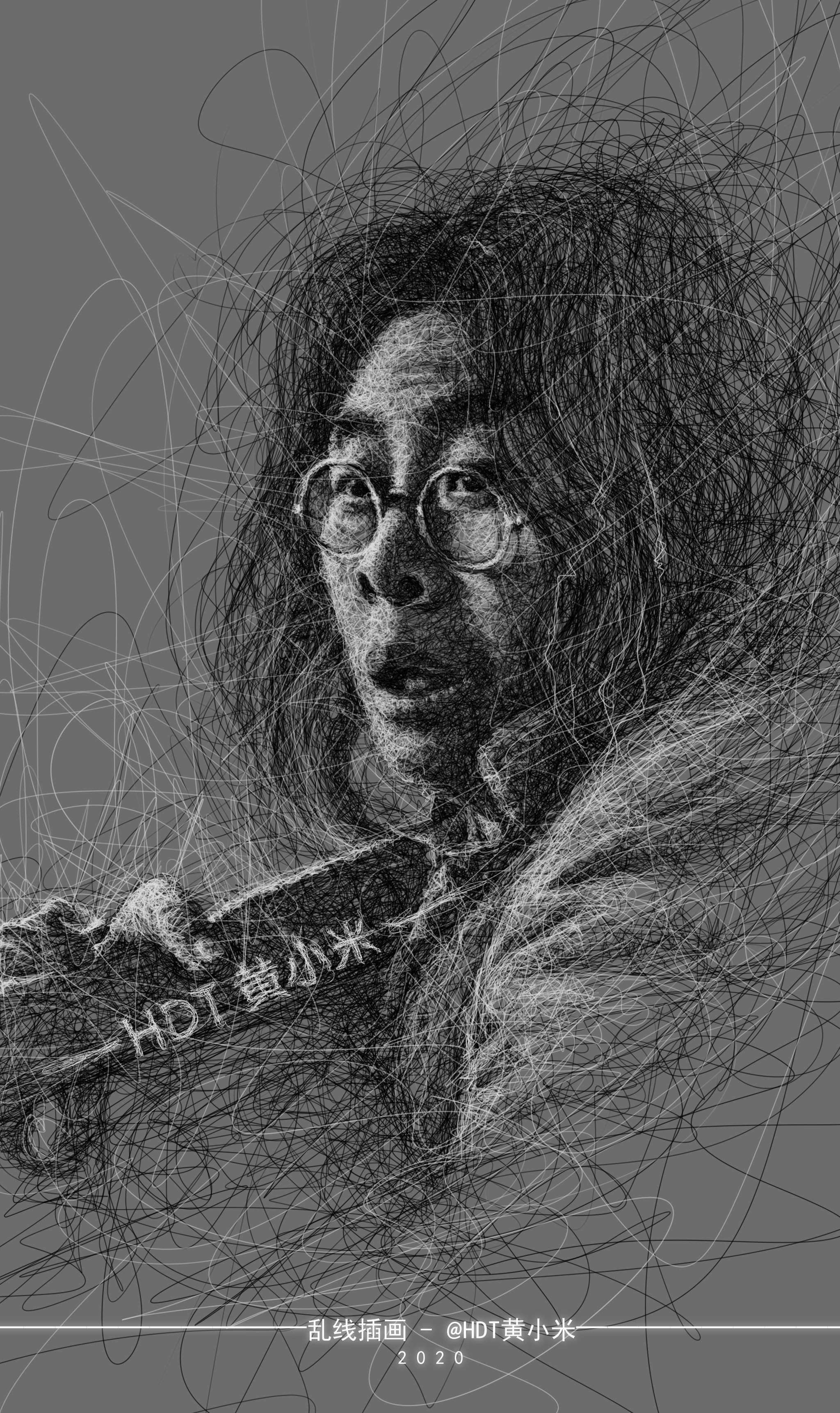 《八佰》电影乱线人物插画之老算盘