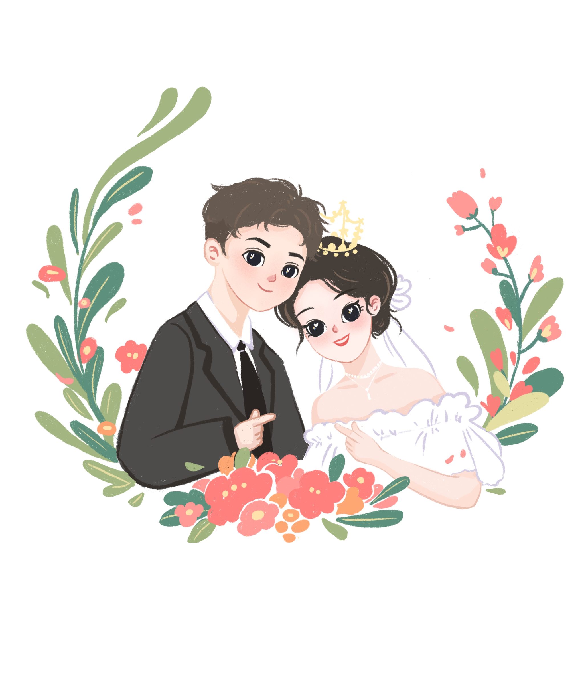 结婚小贺卡-比心