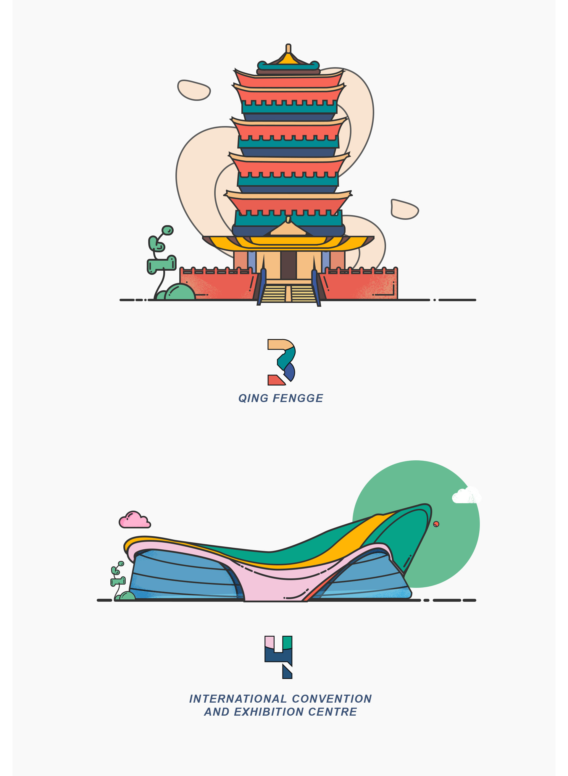 建筑mbe风格插画平面