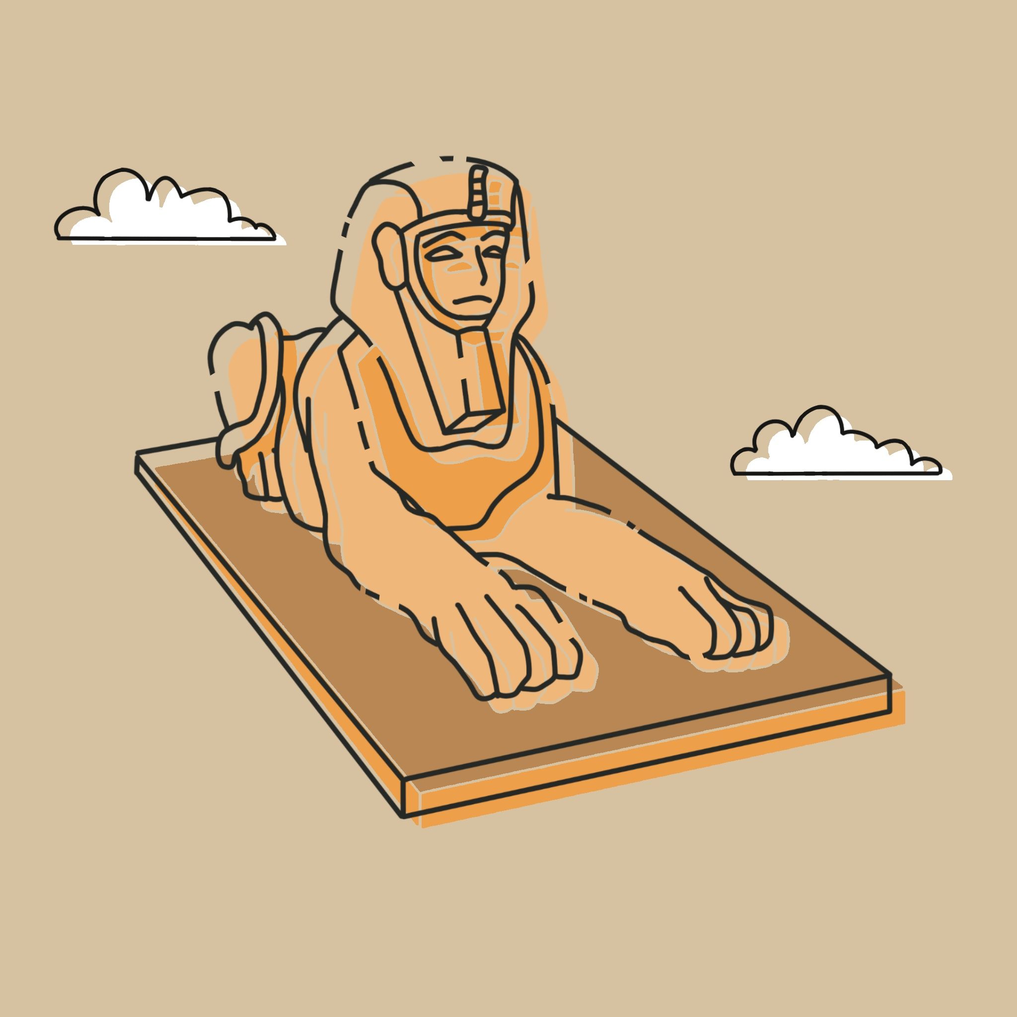 埃及狮身人面像简笔画图片