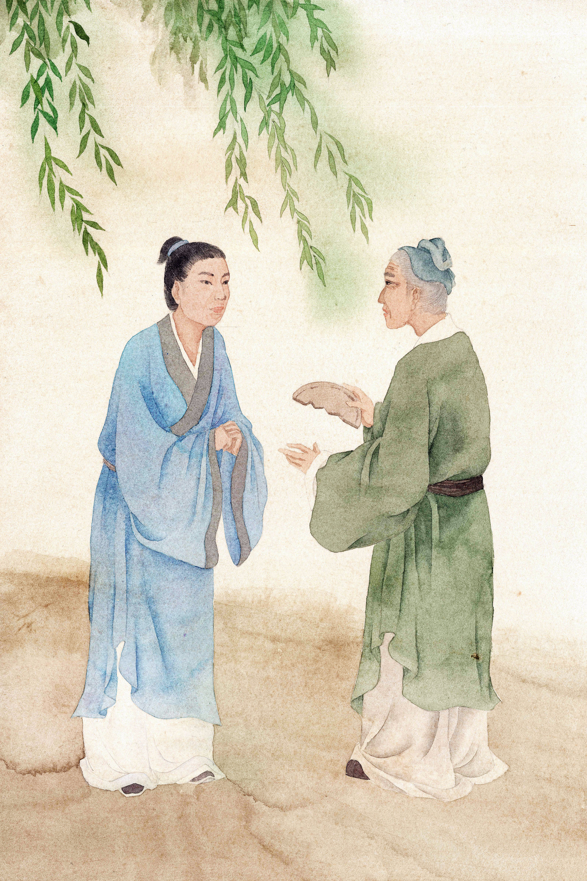 本作品是为《中国民间传说故事》绘制插图,这本书中的故事歌颂了人物