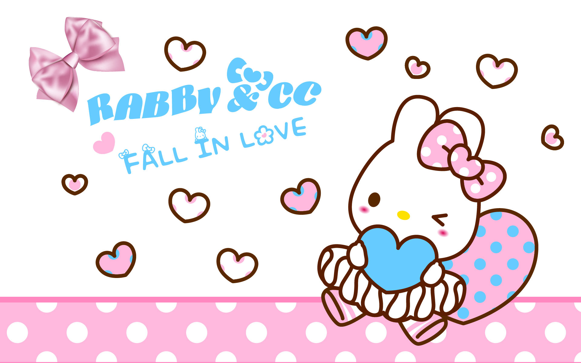 rabbycc粉蓝爱心系列壁纸