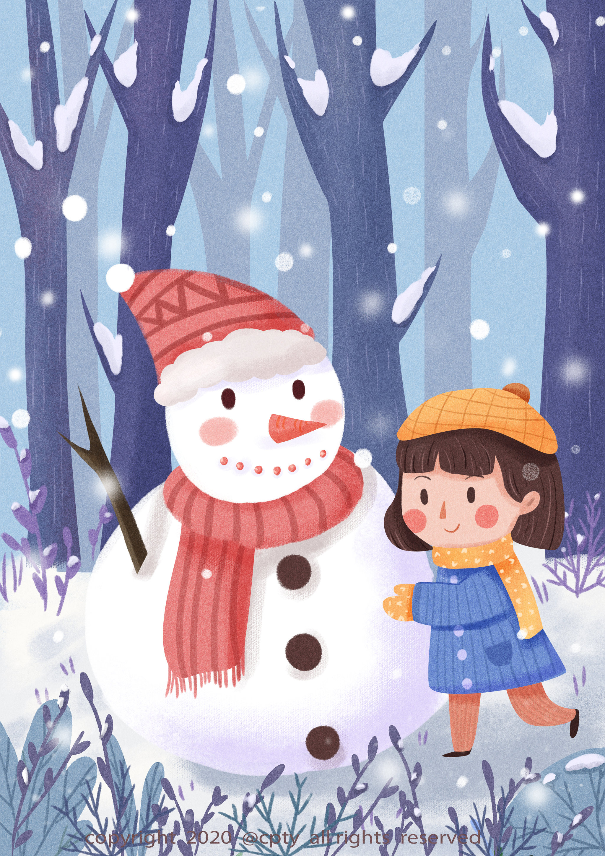 我们一起堆雪人 - 暮冬冬 - 原创作品 - 视觉中国(shijueme)