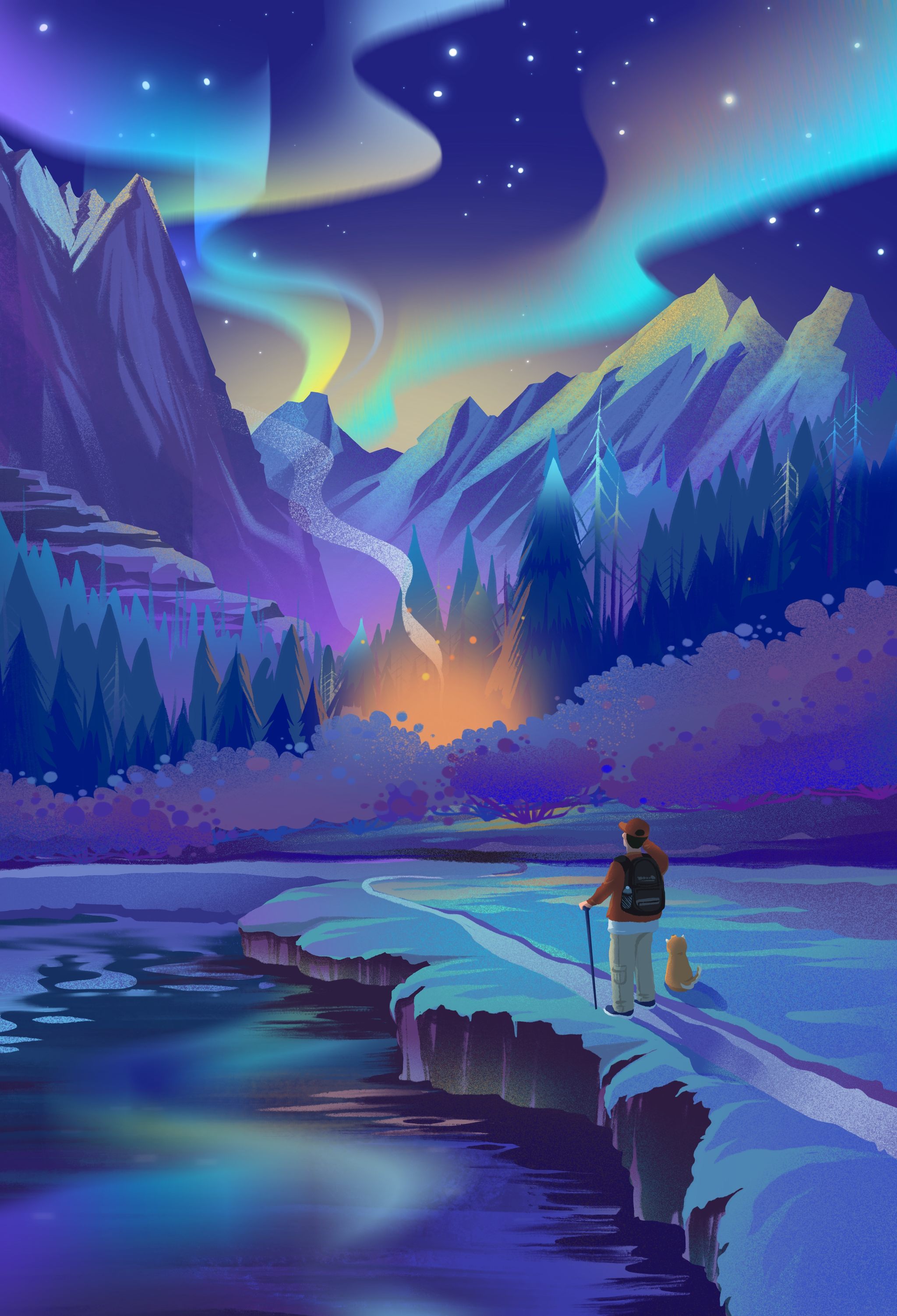 旅行到极光森林,主观配色练习