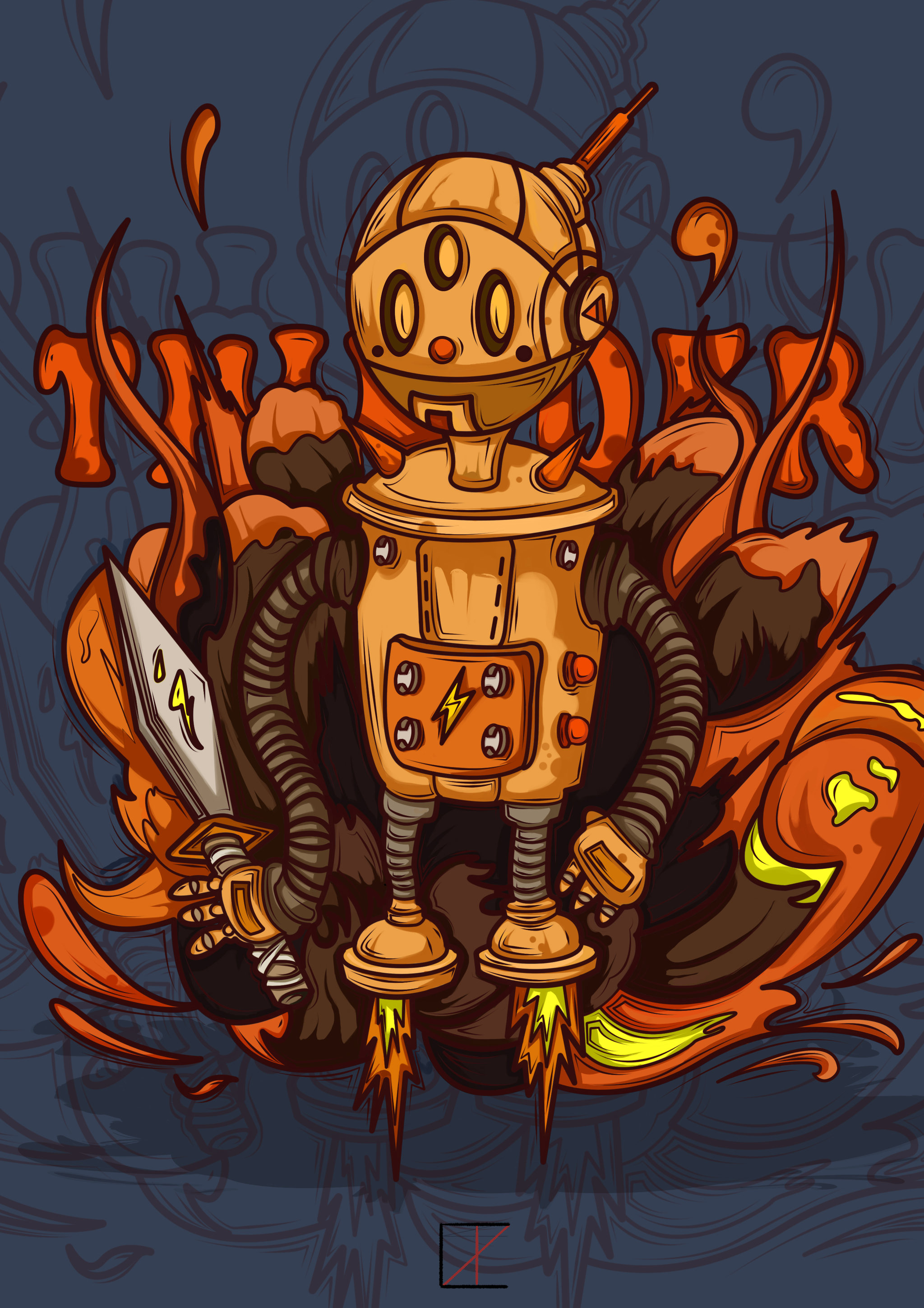 机器人 cg原创角色设计 插画