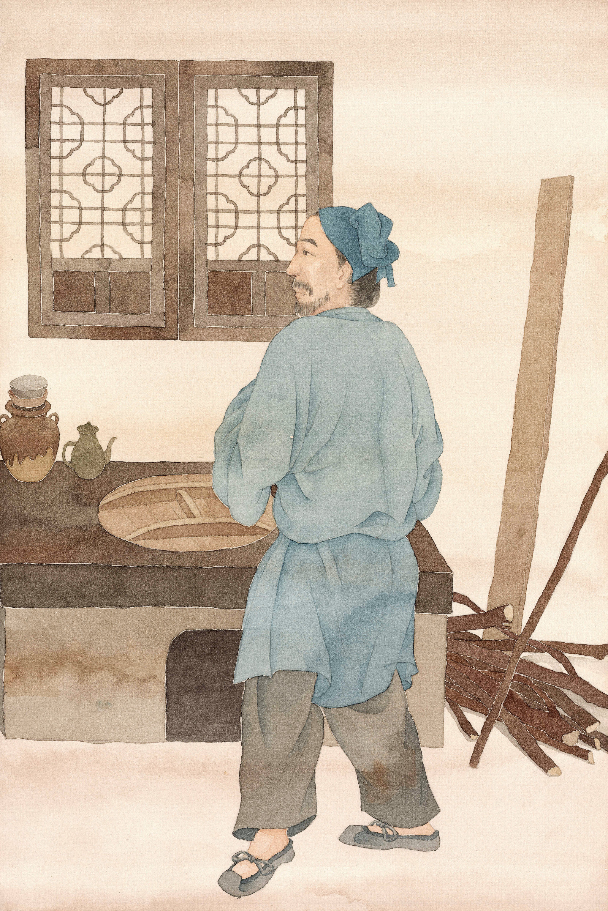 本作品是为《中国民间传说故事》绘制插图,这本书中的故事歌颂了人物