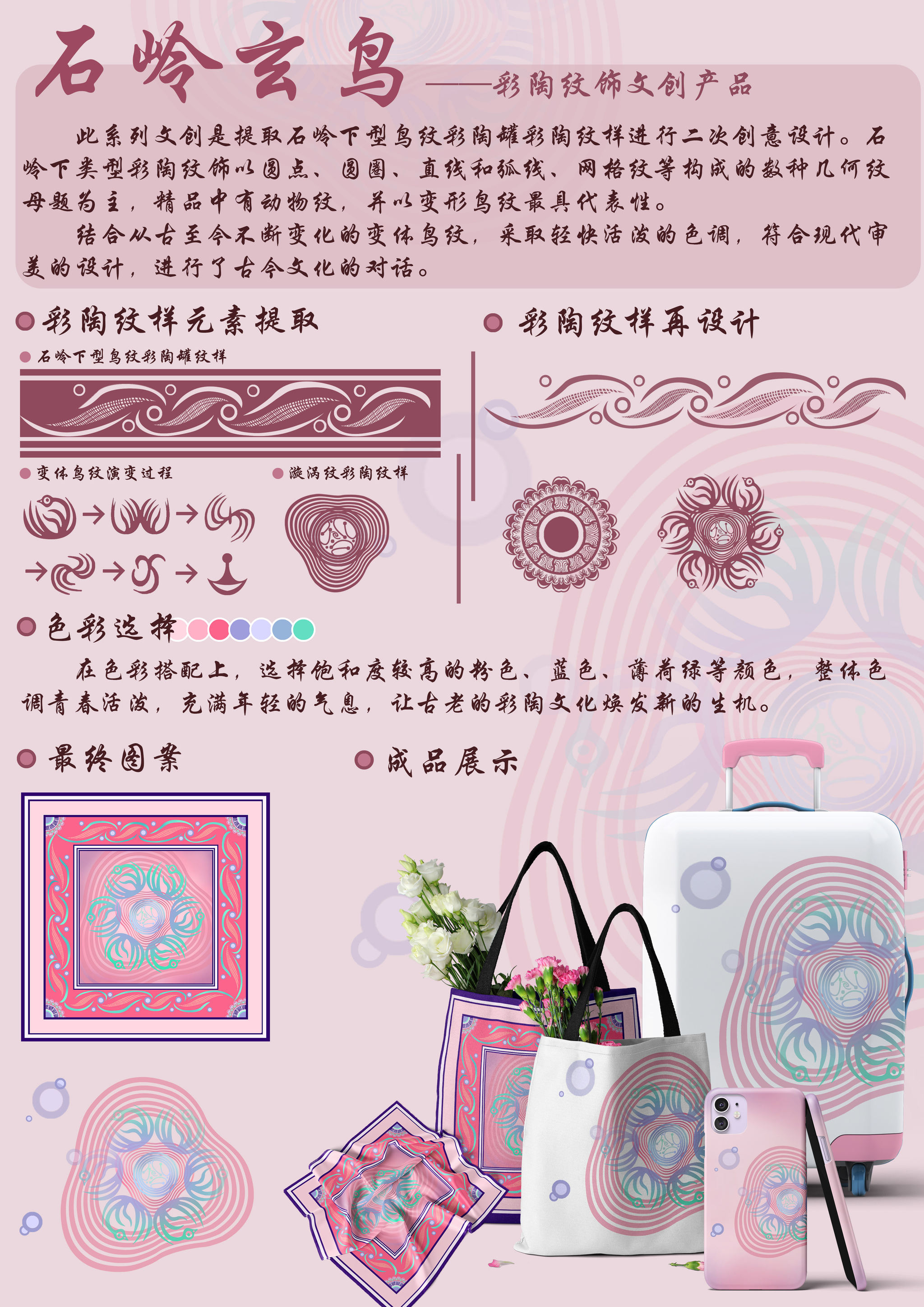 石岭玄鸟--彩陶纹饰文创产品