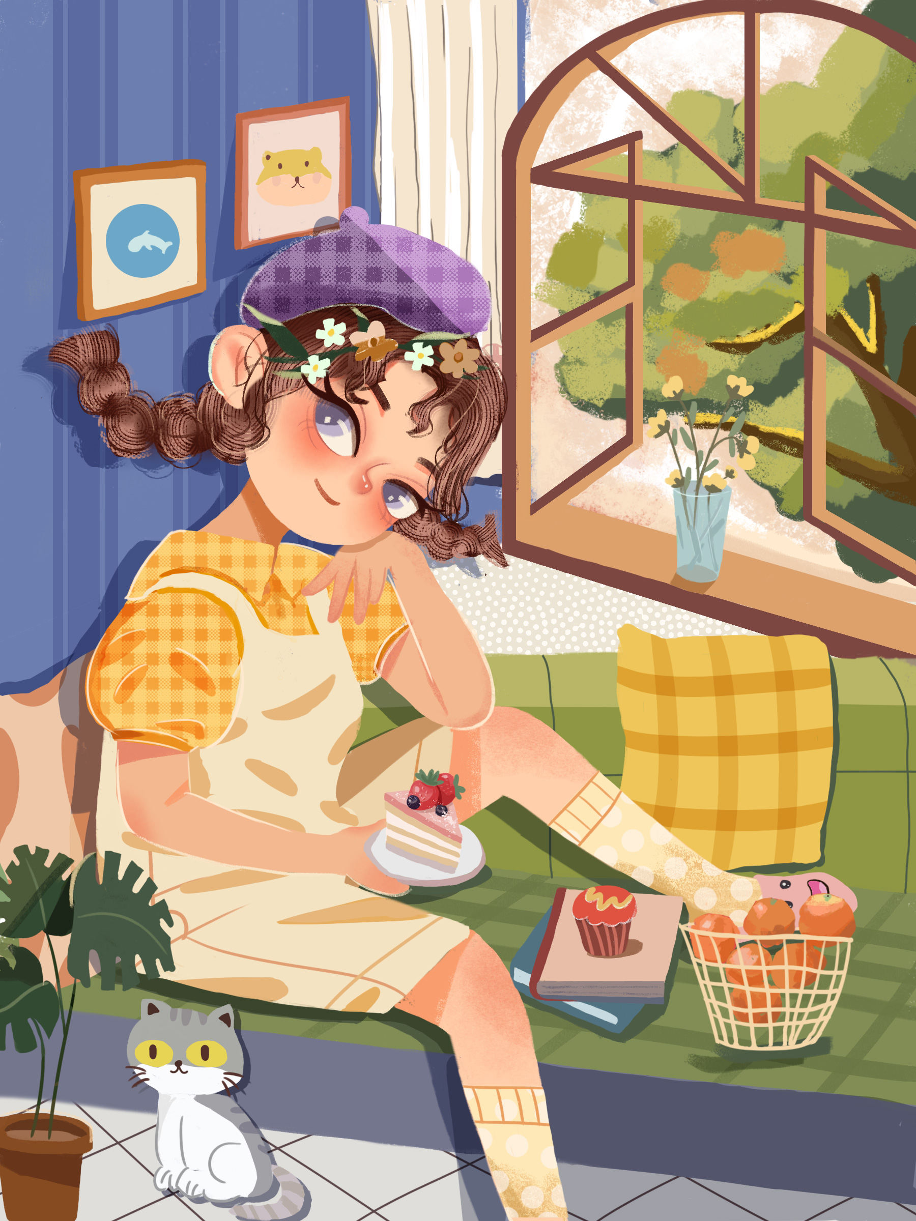 平淡生活的小美好,每天坚持画画,小女孩的日常