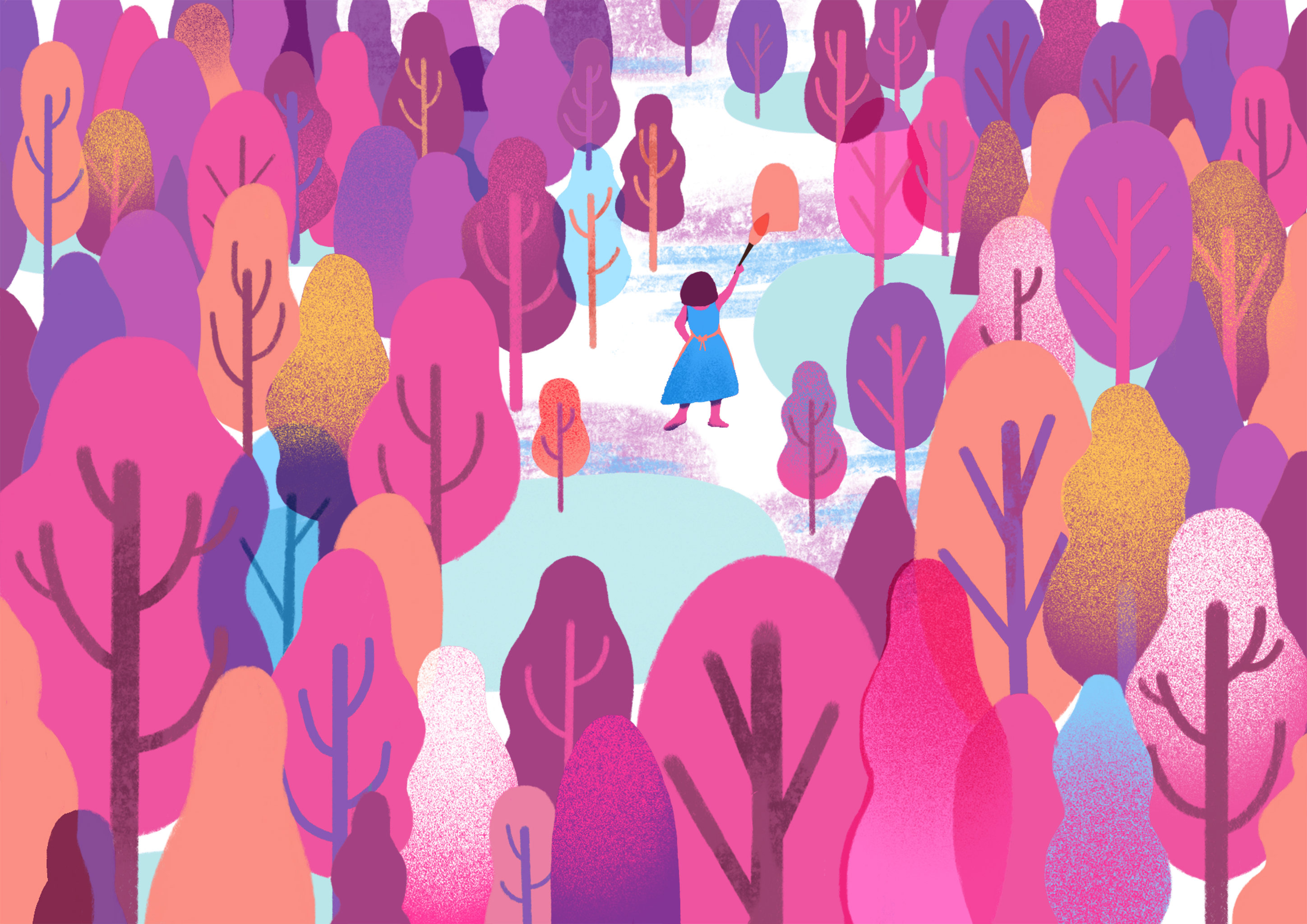 在涂鸦的小女孩