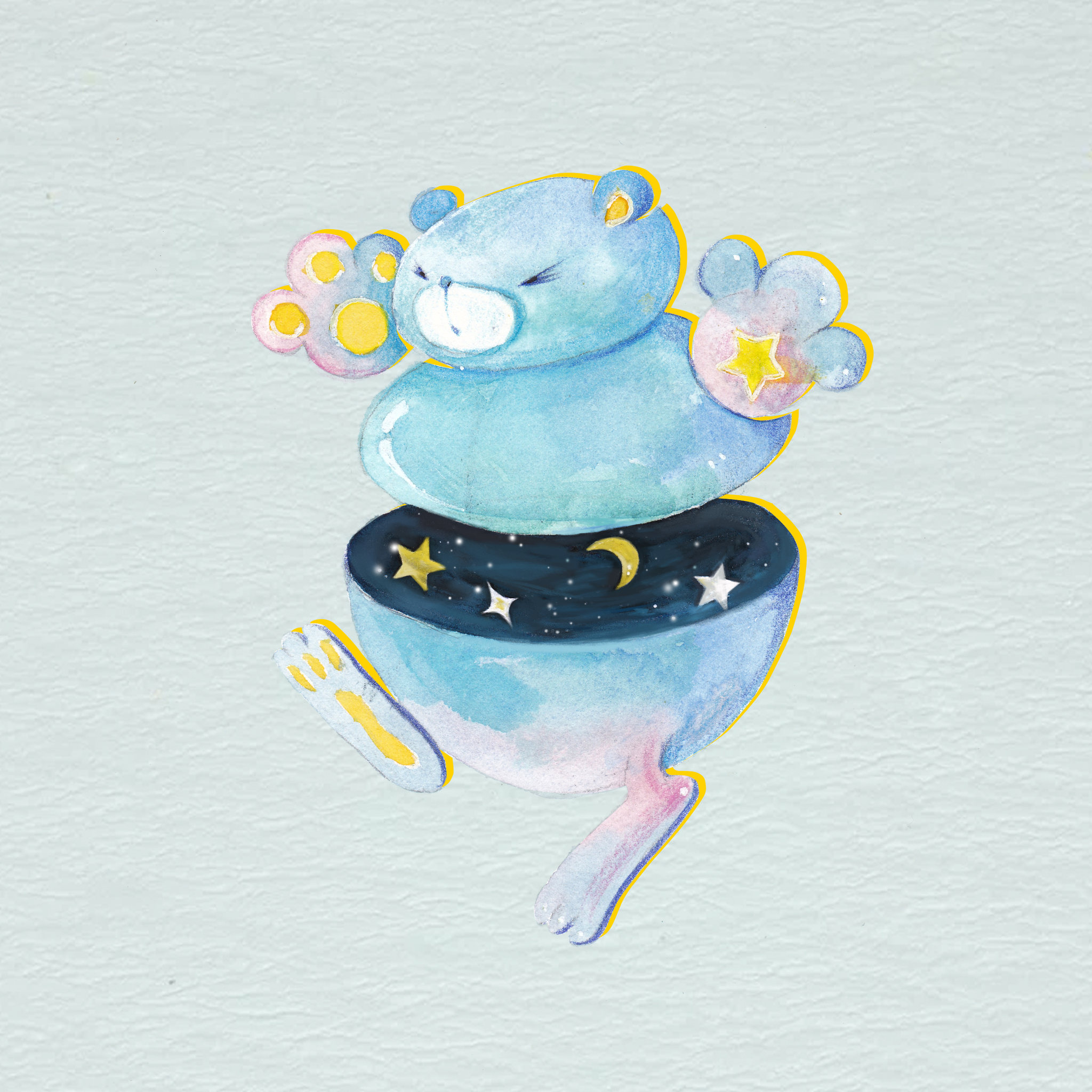 很早之前画的一套卡通水彩小画了,希望大家支持~~~~(づ~3~)づ╭