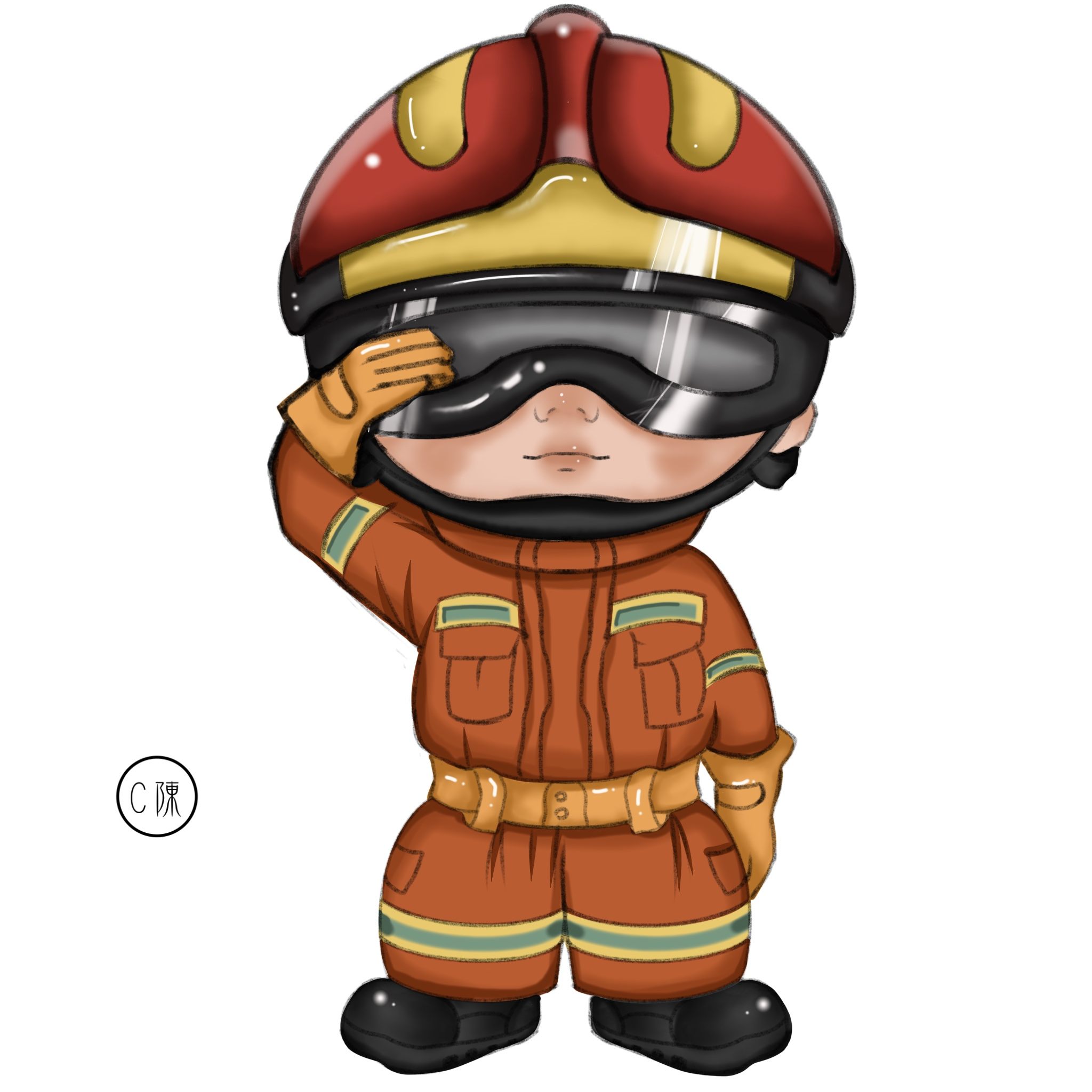 卡通消防员形象设计