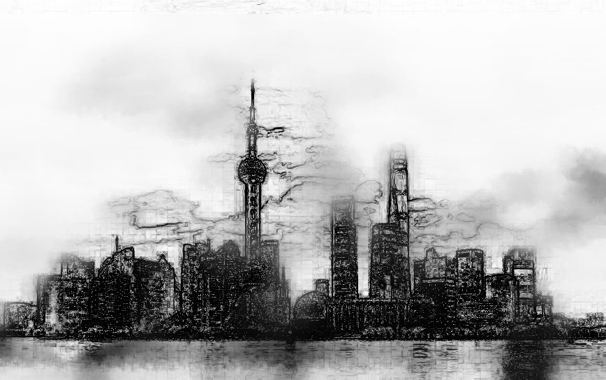 上海建筑与水墨的完美融合