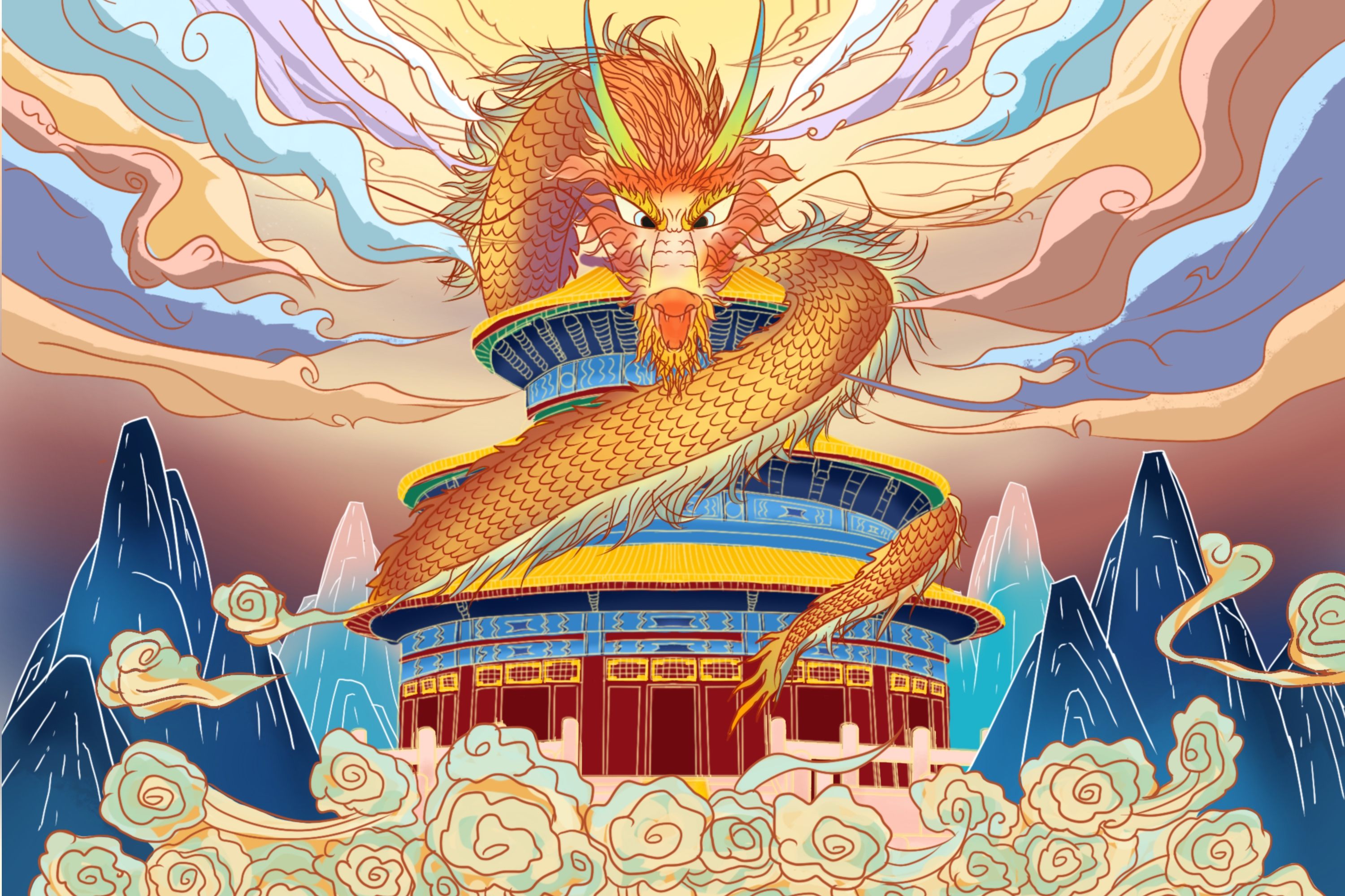 手绘插画国风作品集