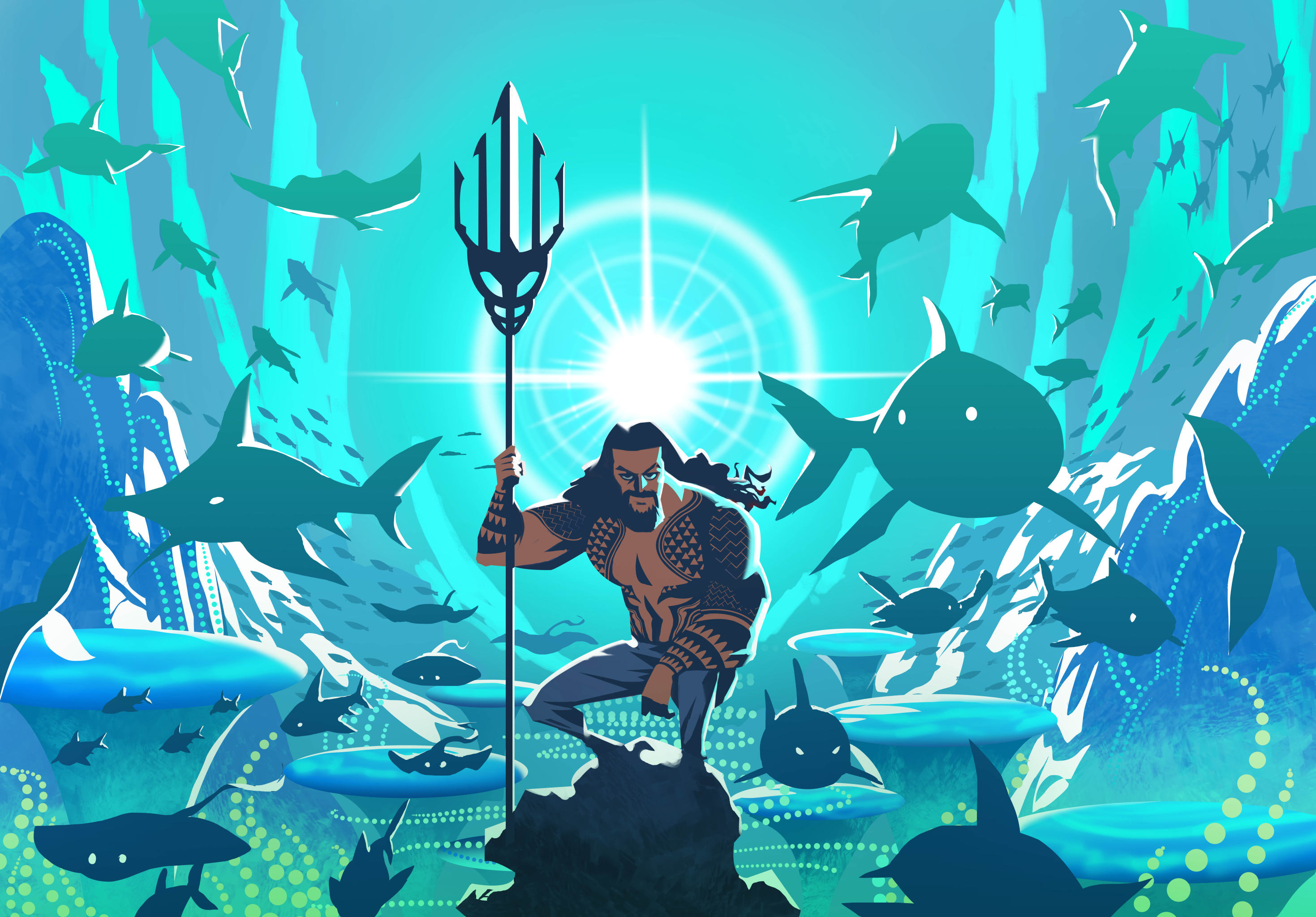 自制dc英雄海王插画