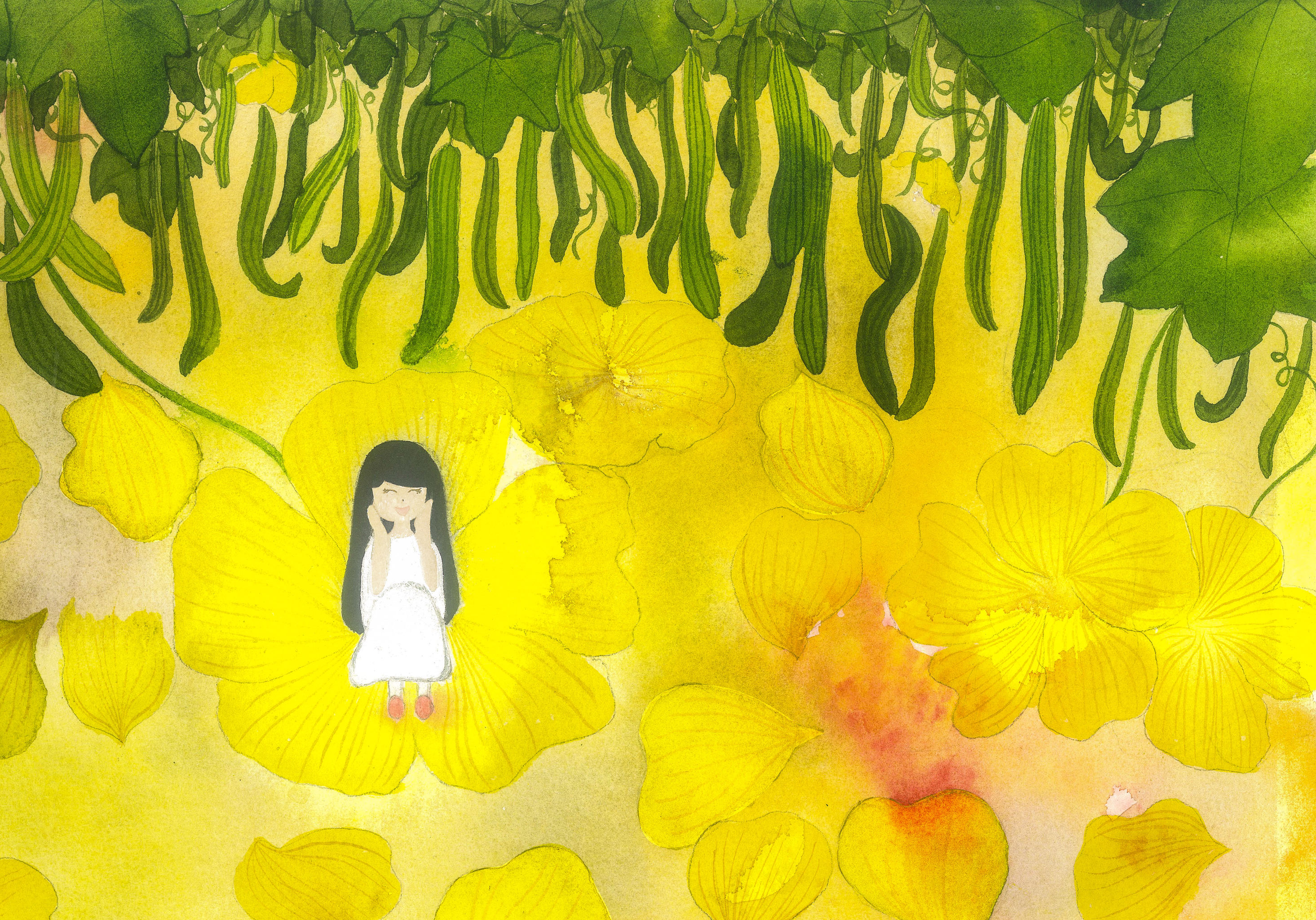 水彩绘本 奶奶家的小菜园