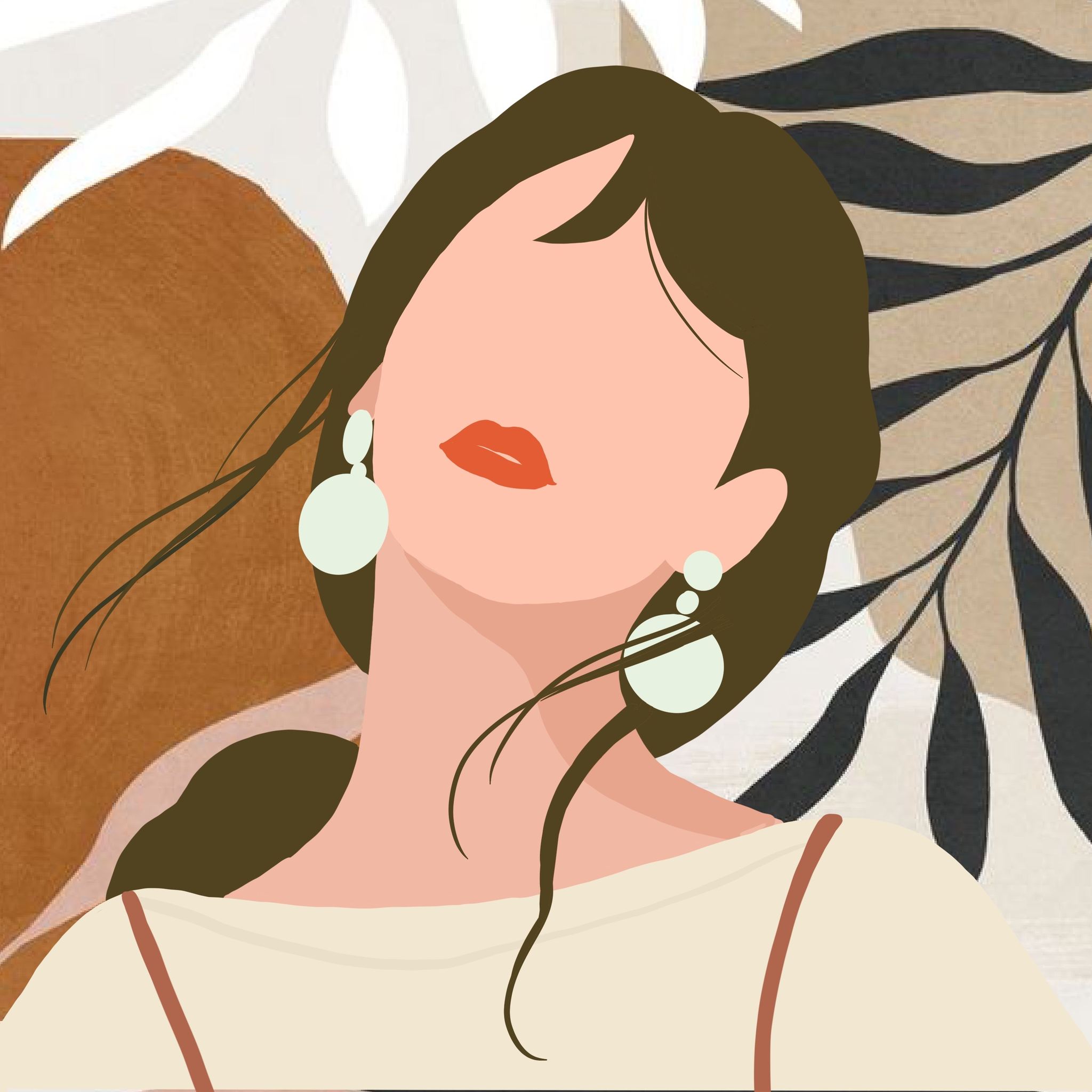 small canvas art--头像扁平艺术插画