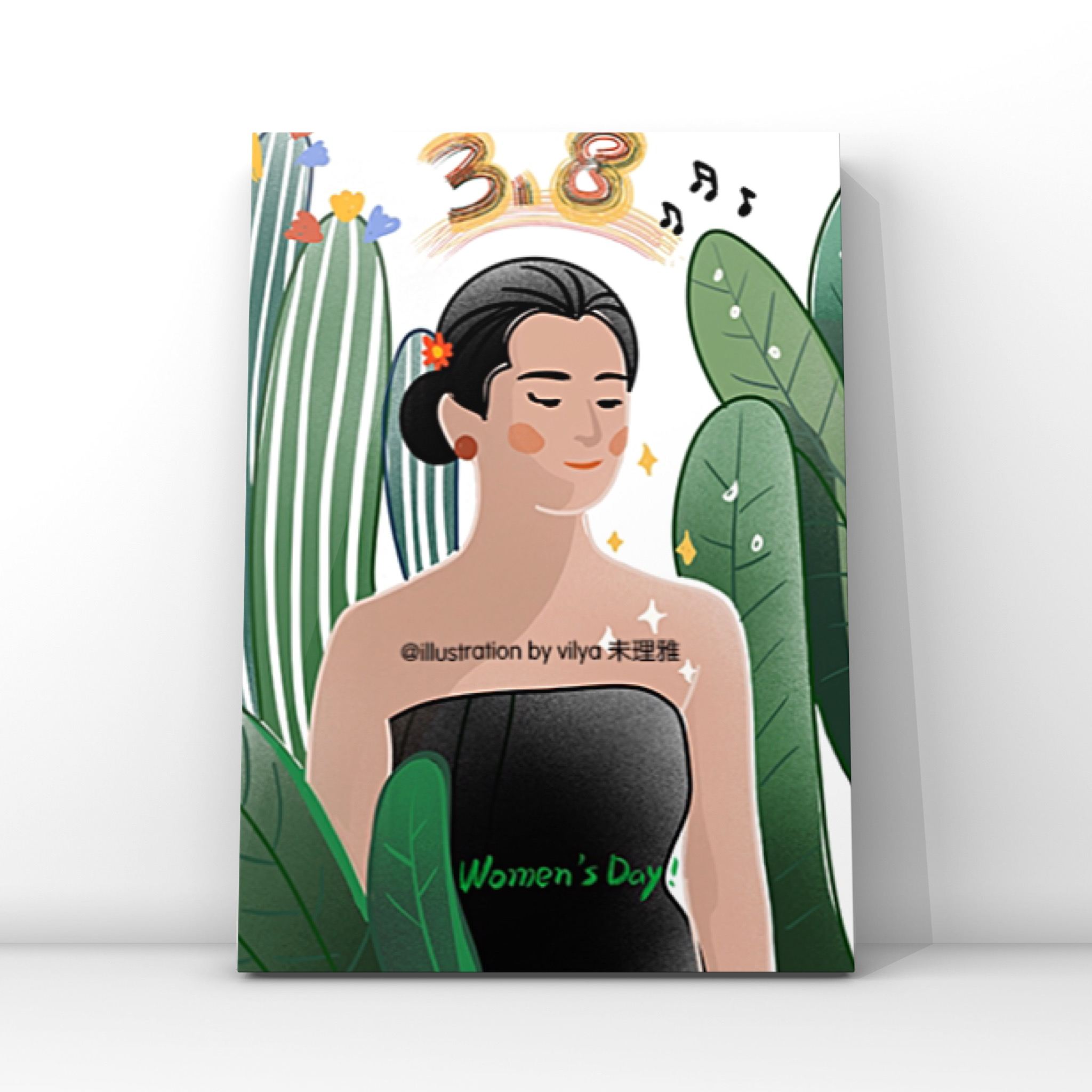 3月8日妇女节温柔知性女性人物形象插画