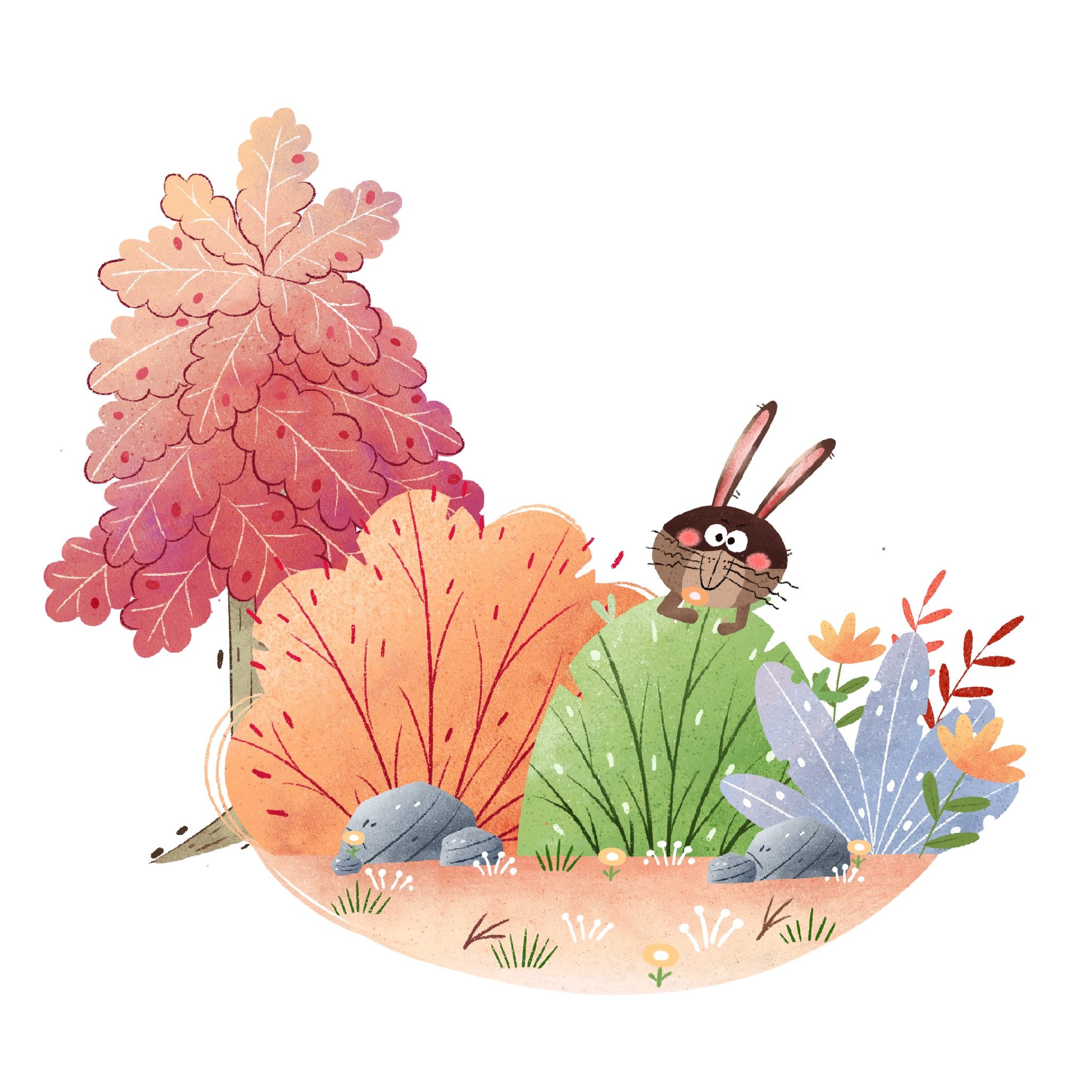 小动物森林场景