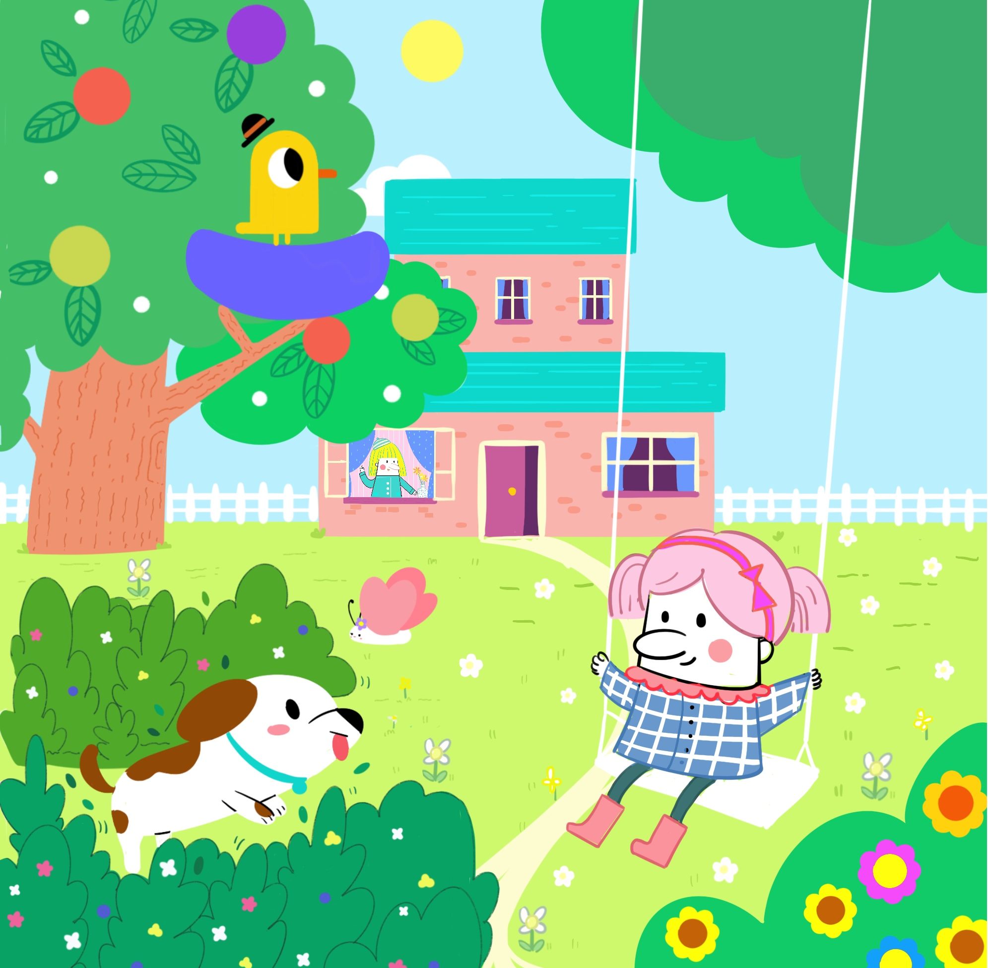 扁平时尚可爱的儿童插图