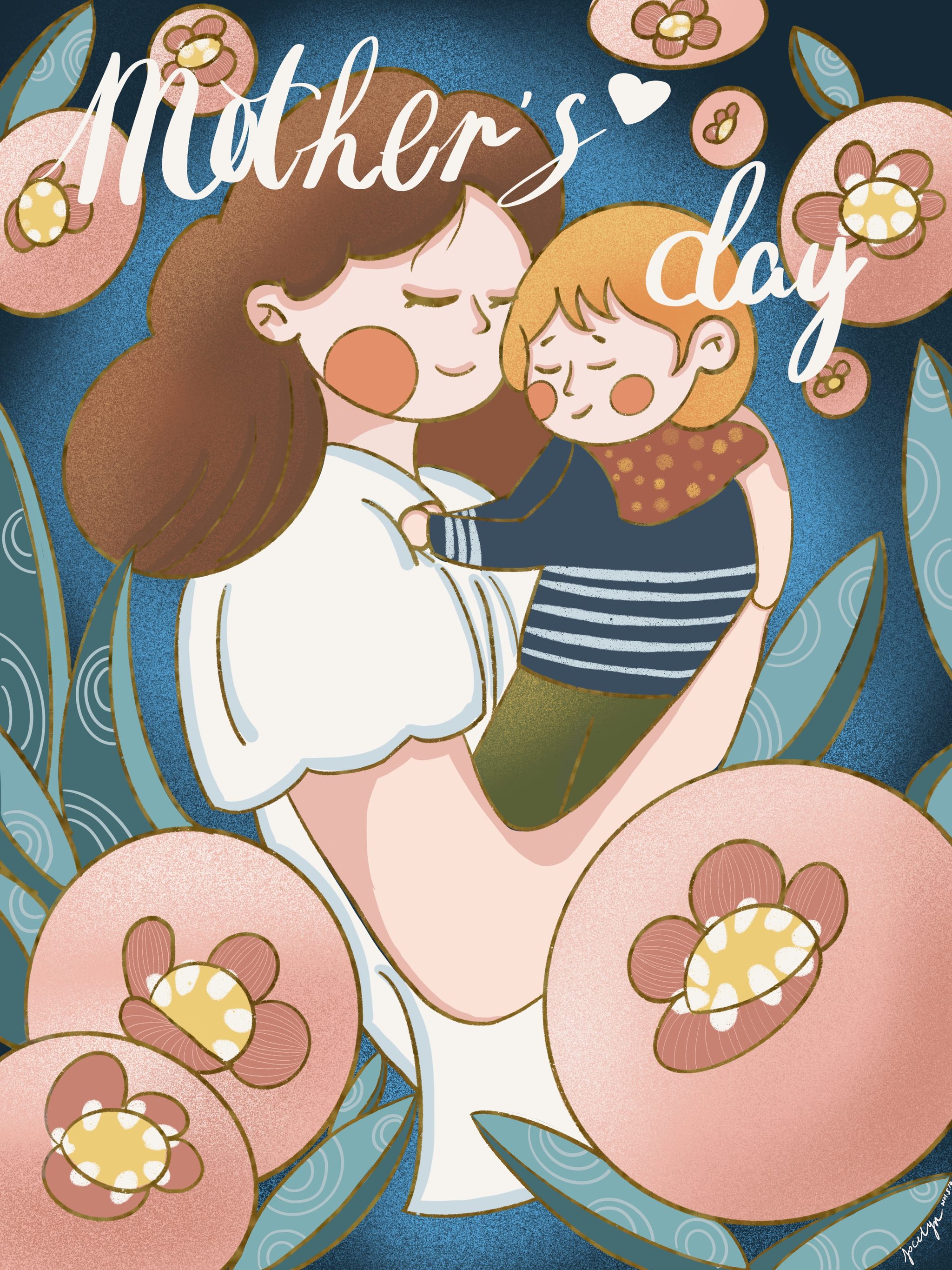 母亲节插画练习作品