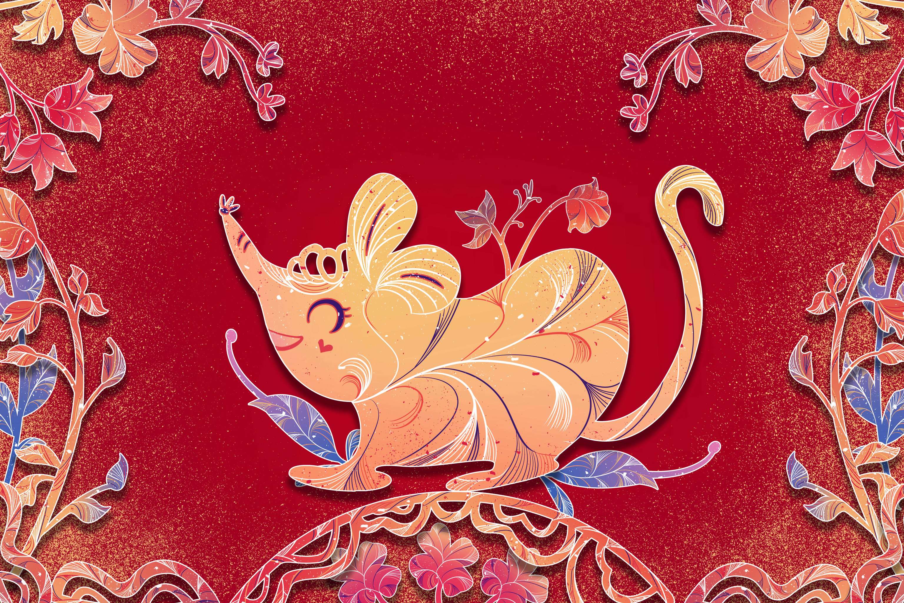 国潮线条风喜庆萌系十二生肖