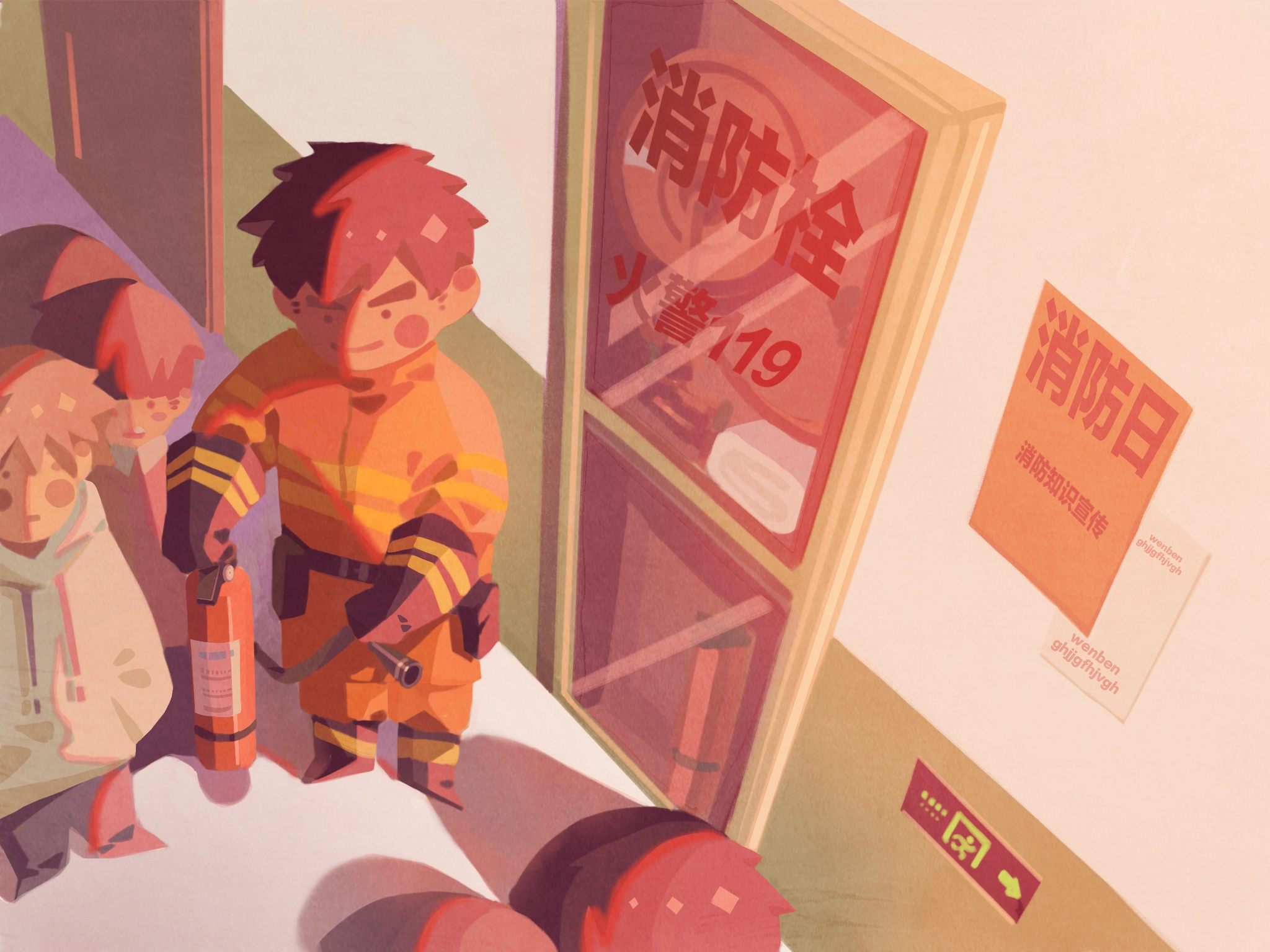 英俊与潇洒与帅气并存的可爱消防员