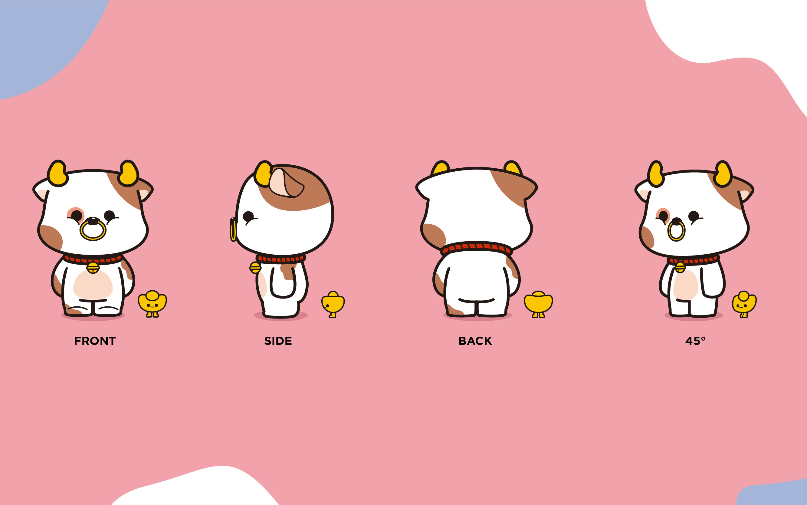 牛年ip卡通形象创作萌萌和元宝