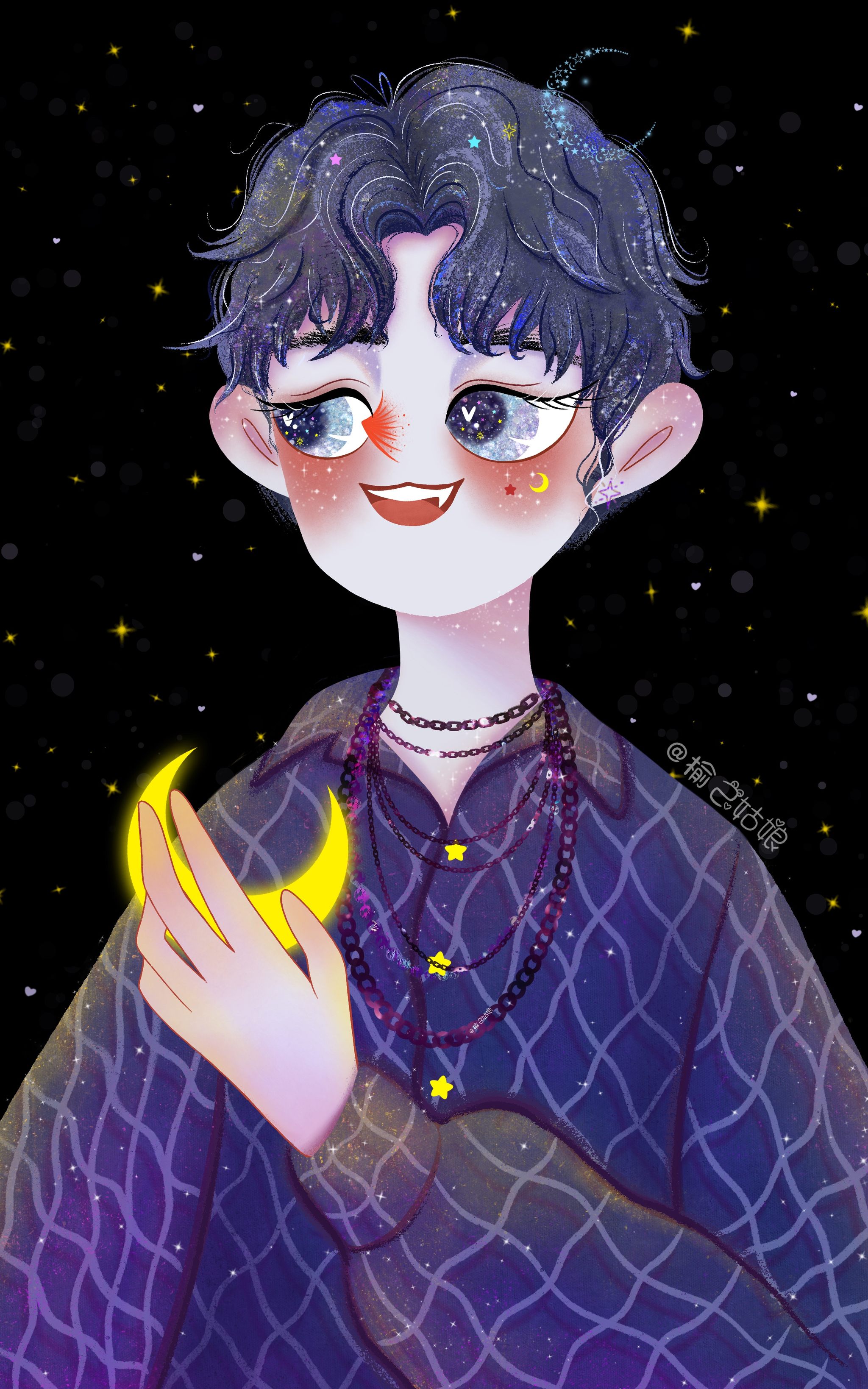 星空少年插画壁纸之青春有你罗一舟