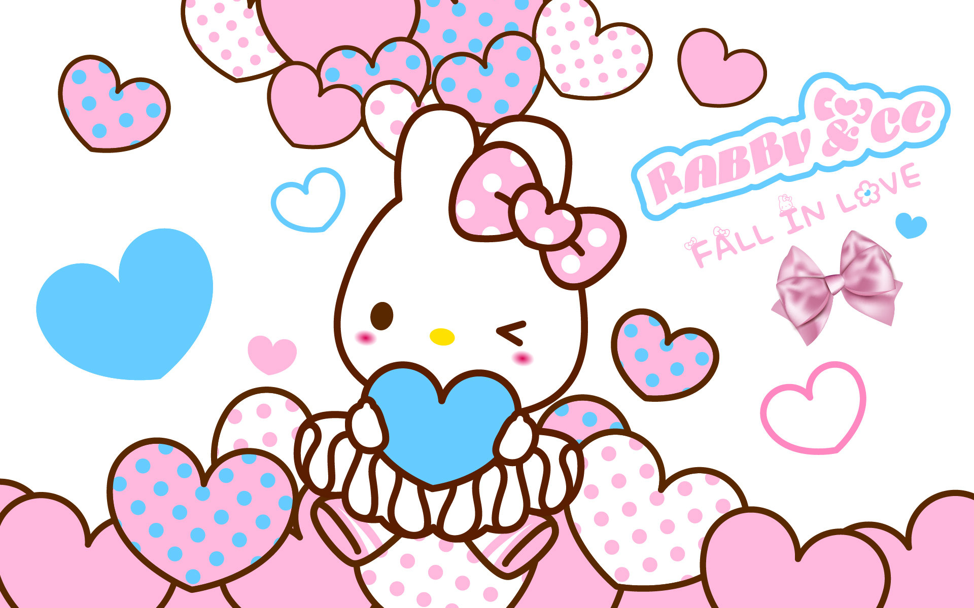 rabbycc粉蓝爱心系列壁纸