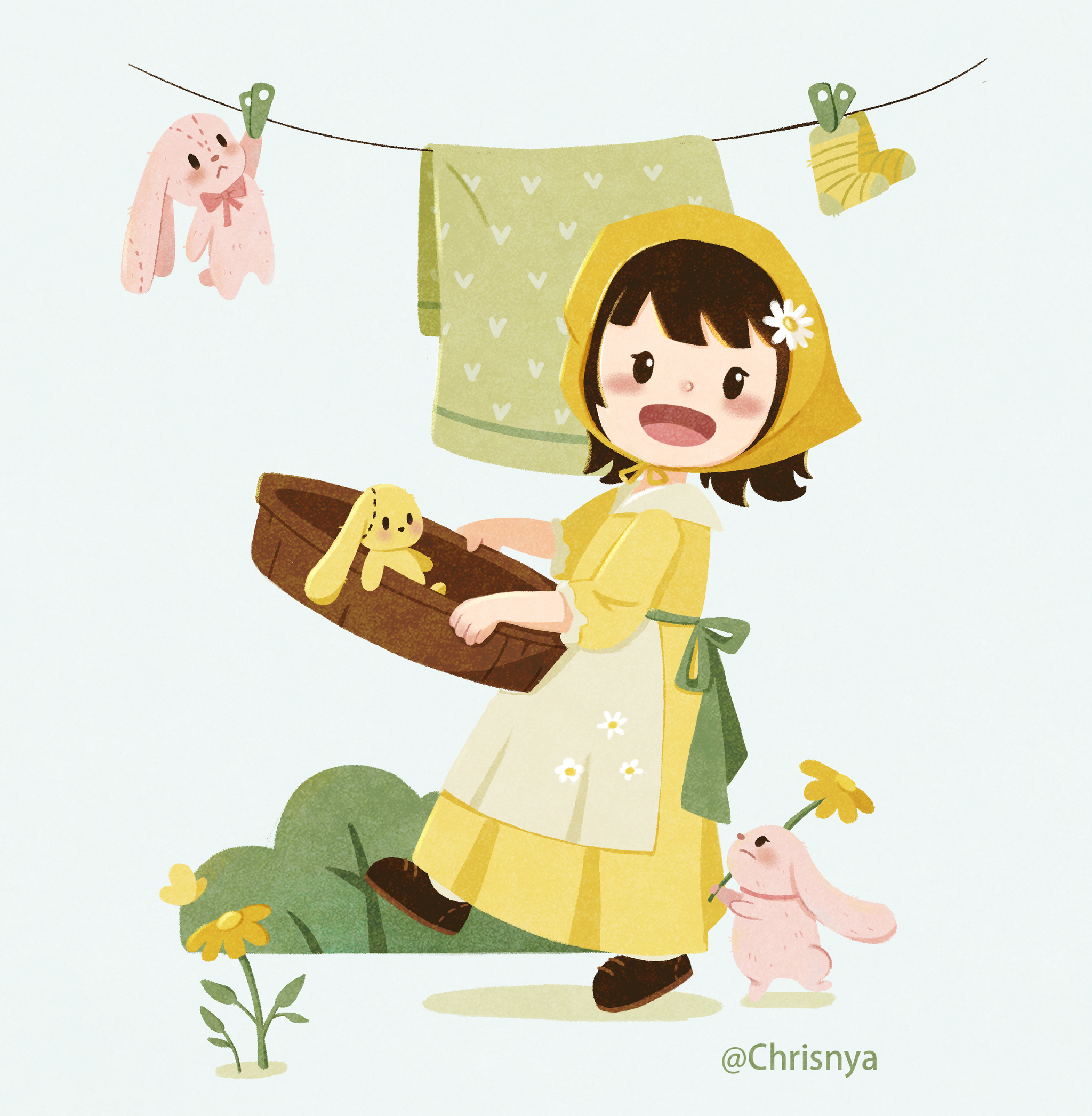 儿插人物创作等风来