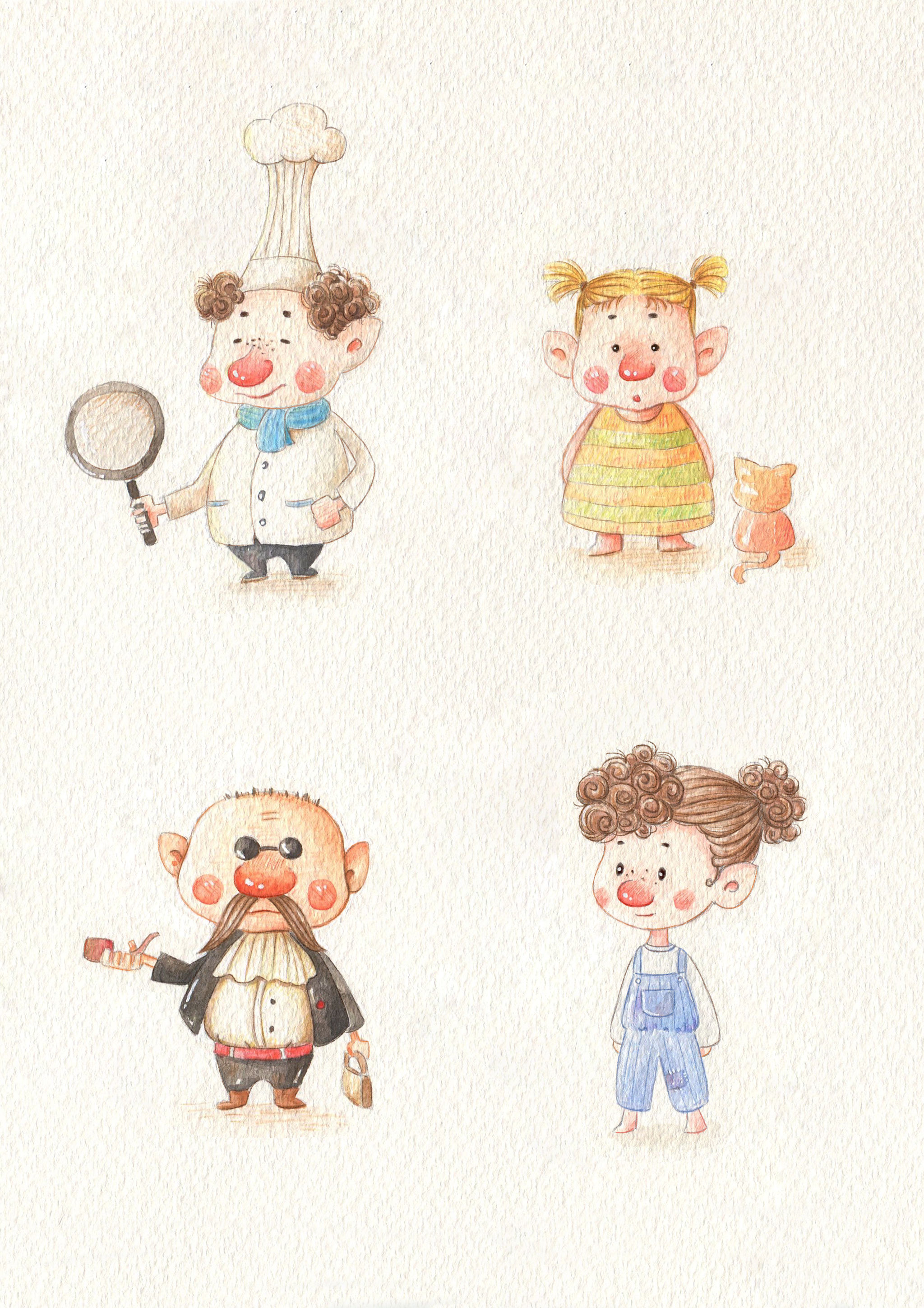 水彩纸绘小人物(非板绘)