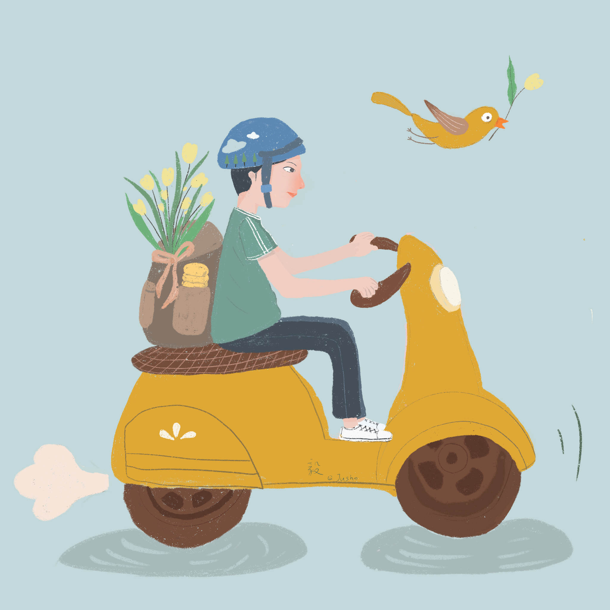 旅行风景和人物头像