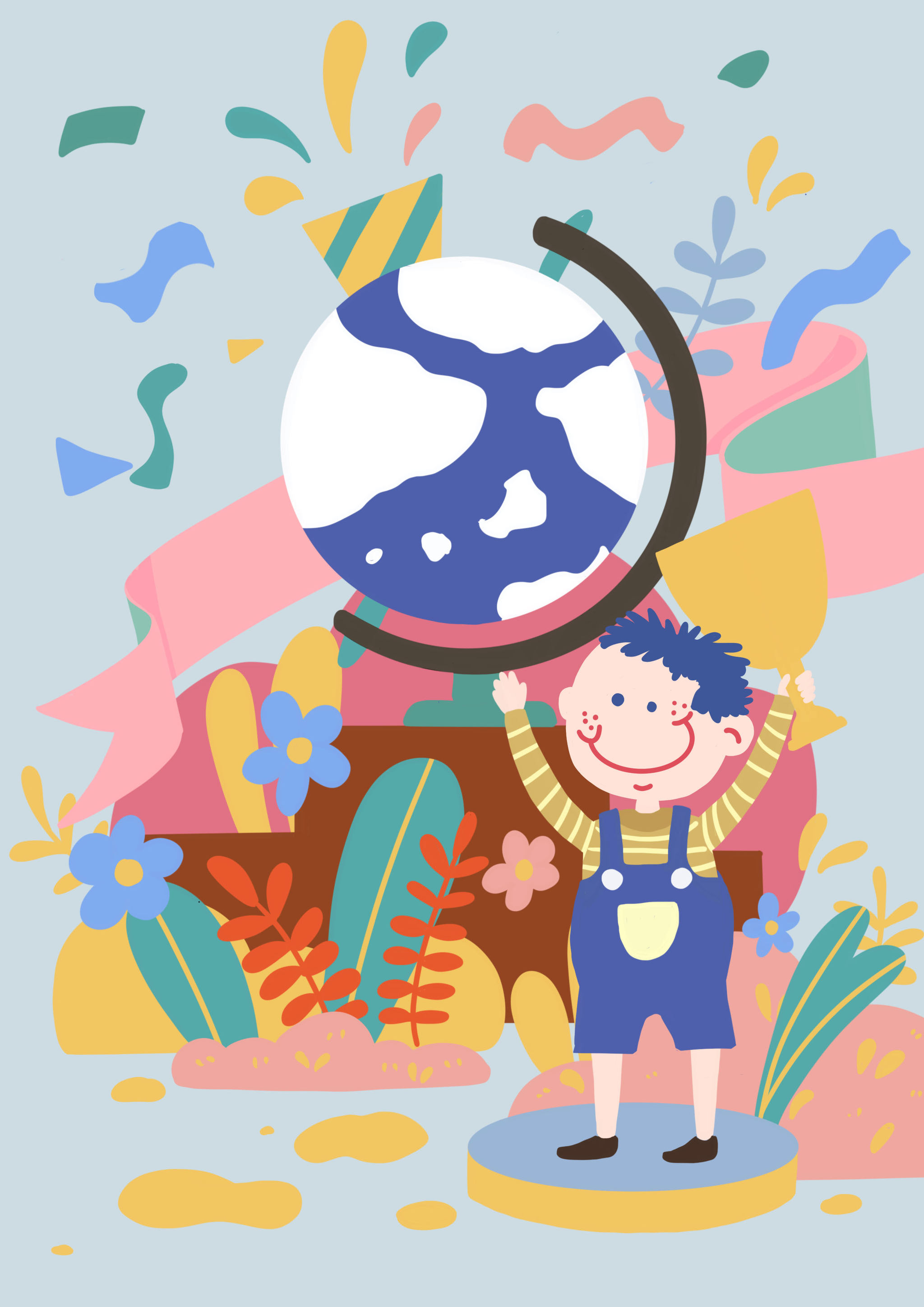 儿童培训机构宣传插画图组