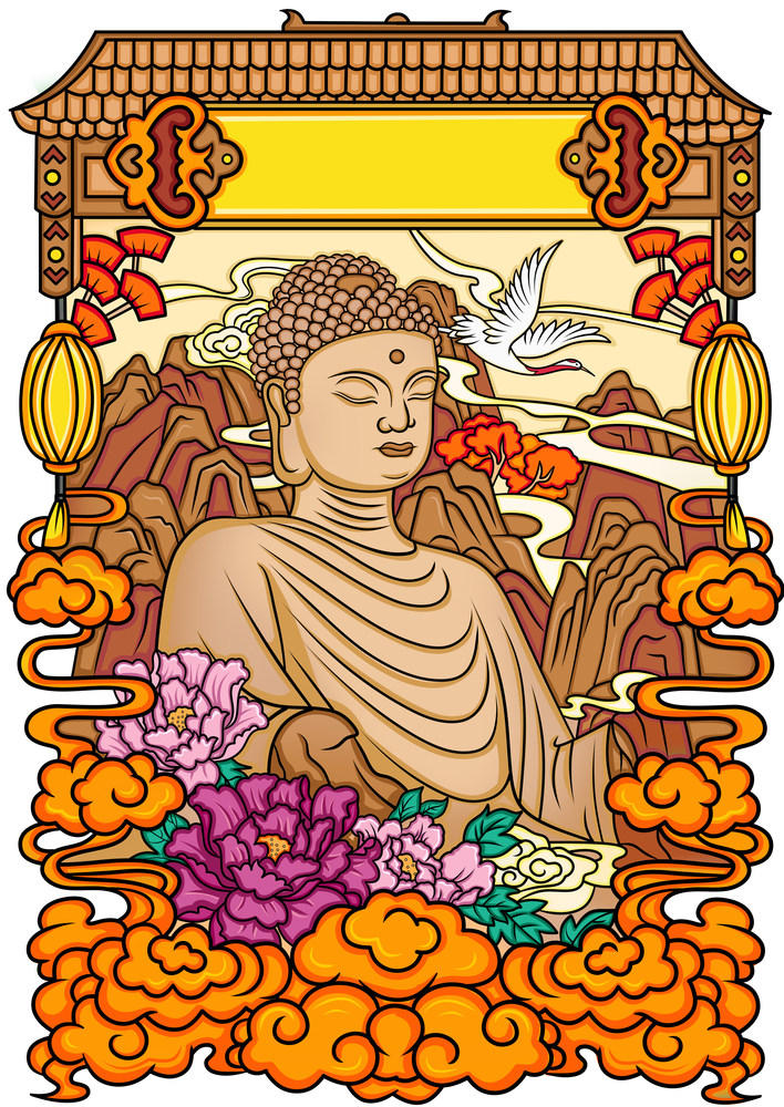 洛阳龙门石窟插画