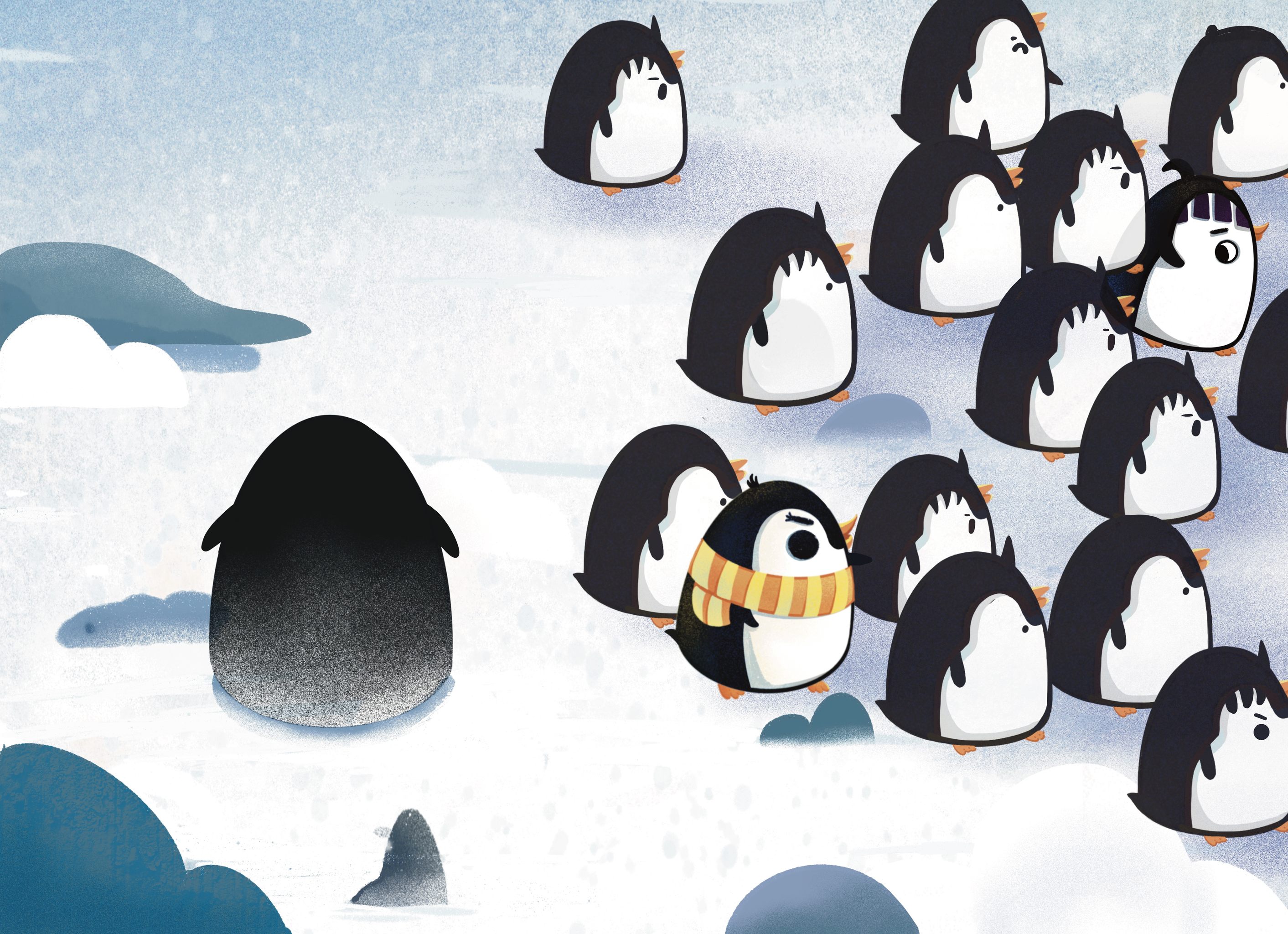 小企鹅的成长 - 咕咚咕咚插画 - 原创作品 - 视觉中国(shijueme)