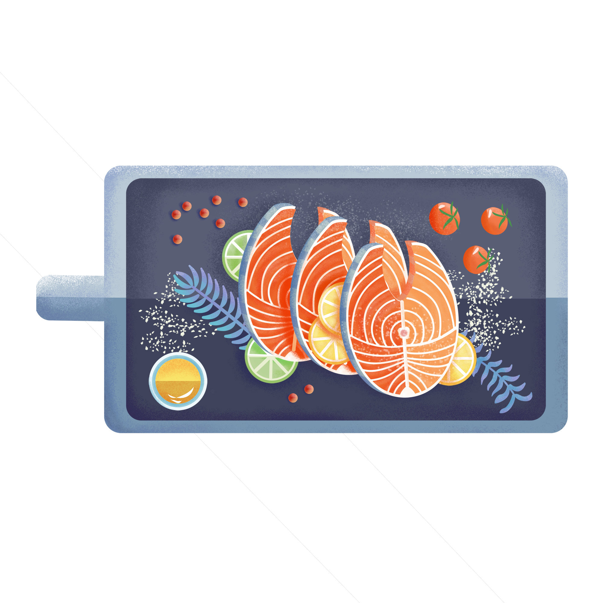 扁平美食分享三文鱼