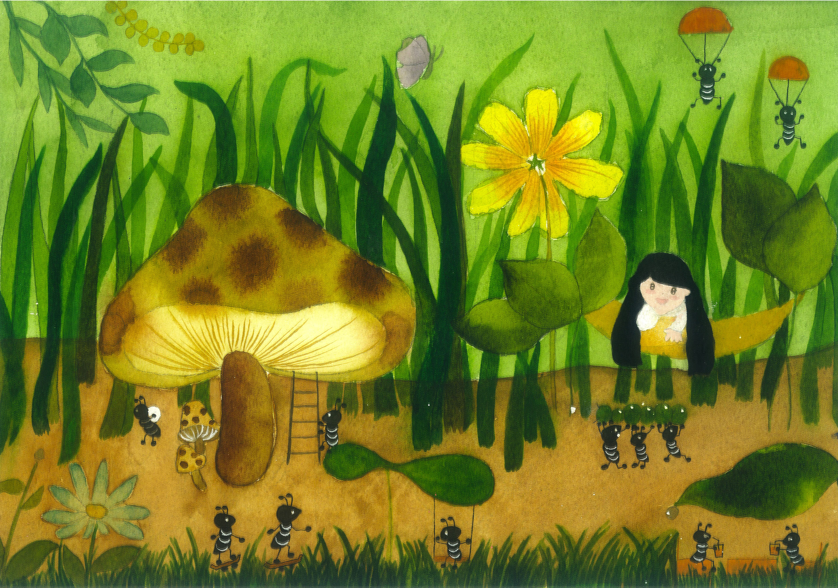 水彩绘本 奶奶家的小菜园