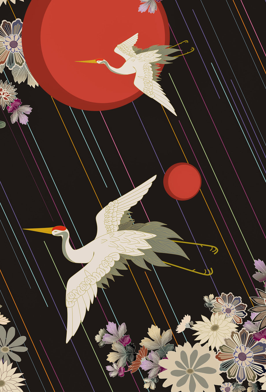 国潮仙鹤希捷硬盘插画 - and纤鸟 - 原创作品 - 视觉中国(爱视觉)