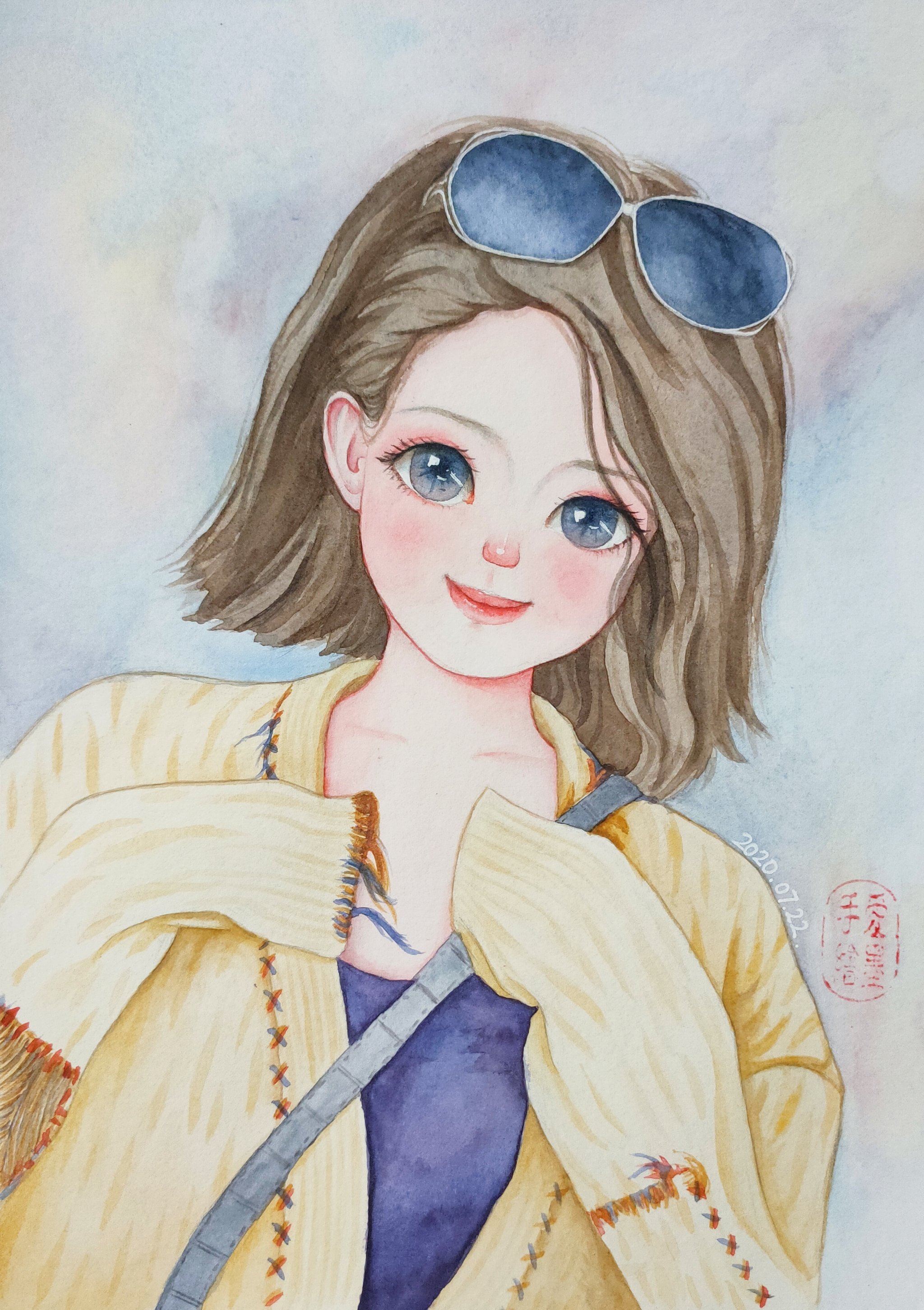 原创少女插画3 - 爱墨手绘 - 原创作品 - 视觉中国(爱视觉)