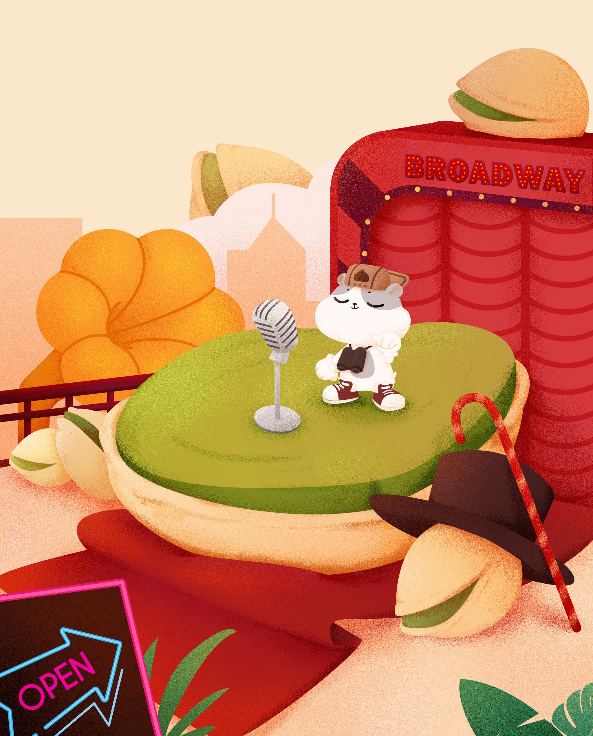 开心果坚果卡通插画