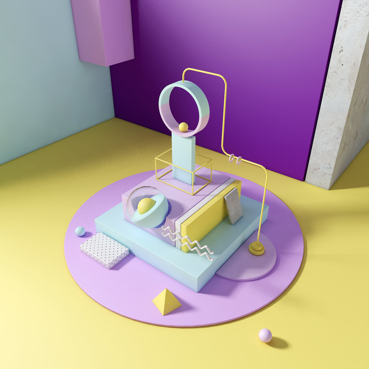 c4d-几何建模 - 婉婉 - 原创作品 - 视觉中国(爱视觉)