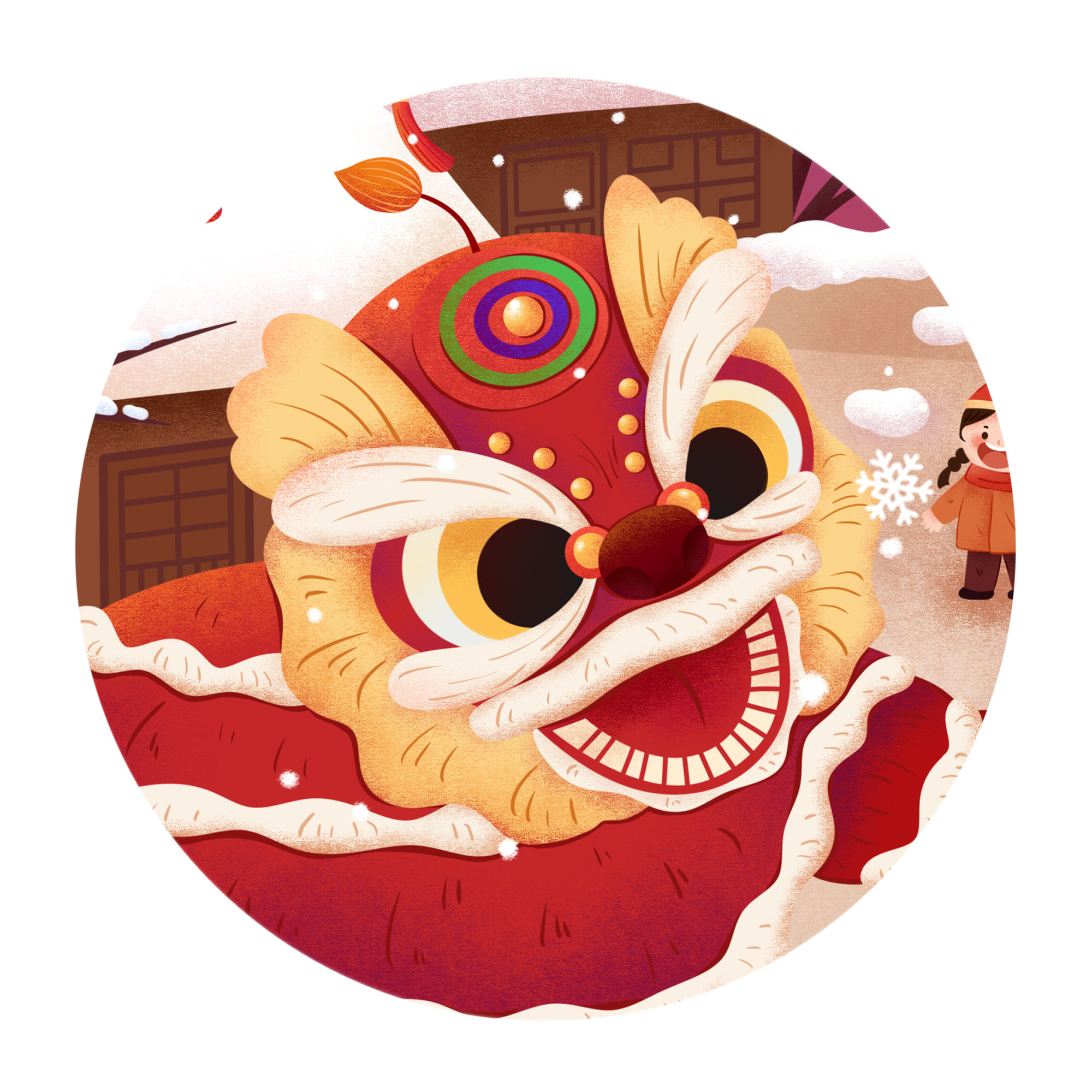新年舞狮插画习作