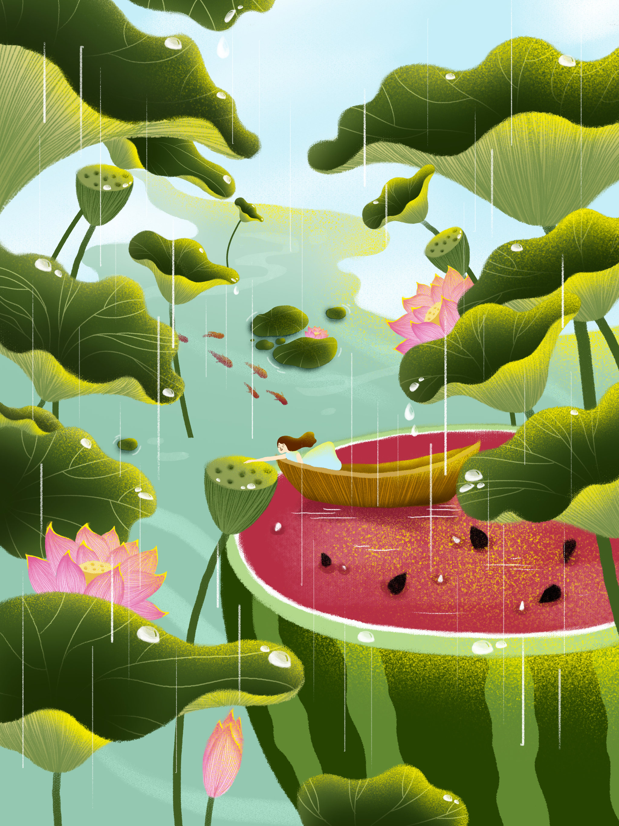 原创插画 Ⅰ 二十四节气-处暑