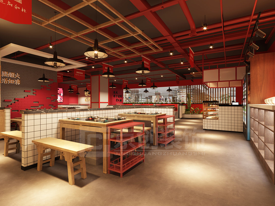 市井风巷子火锅店设计,京创装饰设计作品