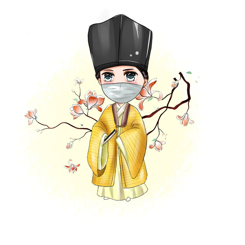 q版人物-黄色道袍戴口罩少年