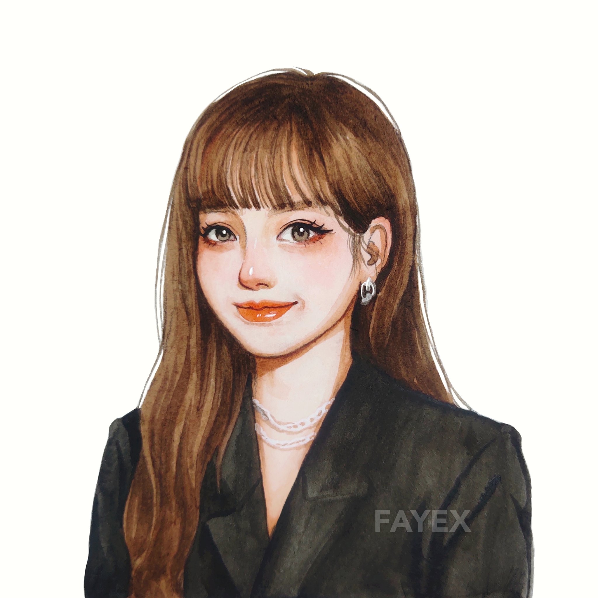 手绘水彩头像明星