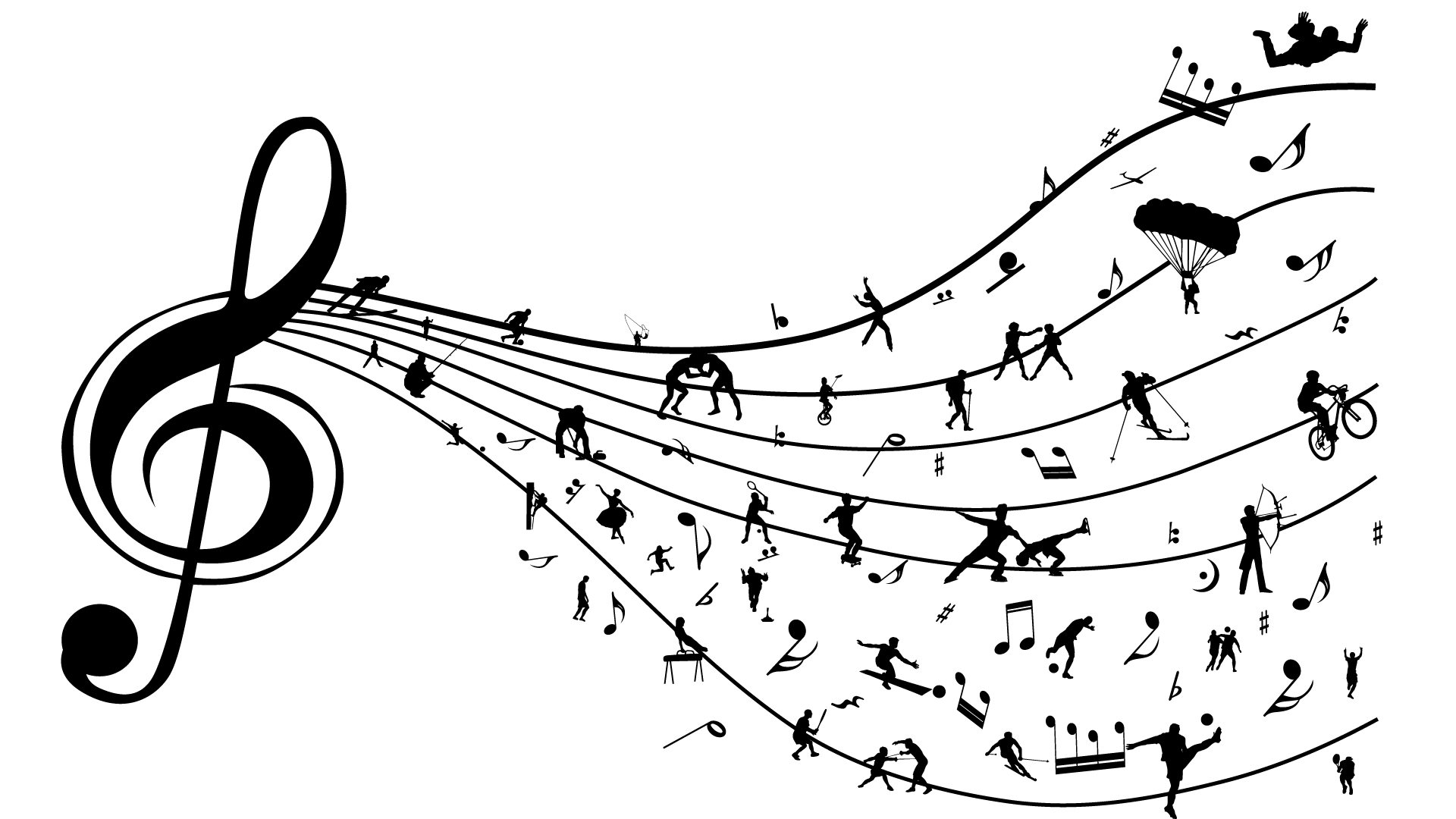 将各种运动项目放在五线谱上,使运动像音符一样律动,自由充满活力.