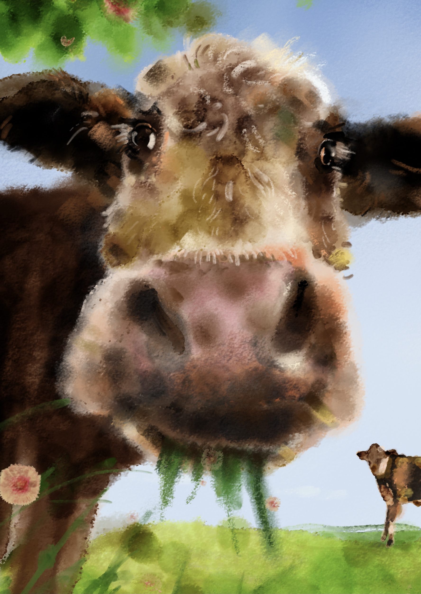 「装饰插画」牧牛