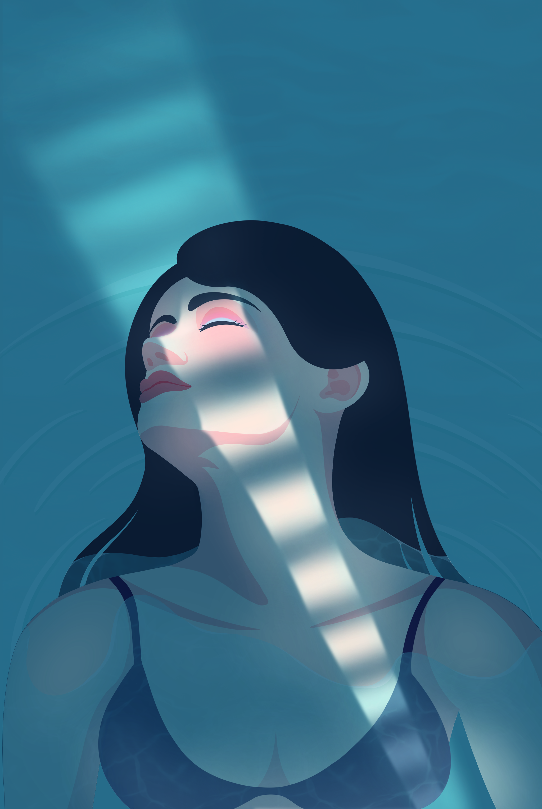 少女扁平风时尚商业艺术插画